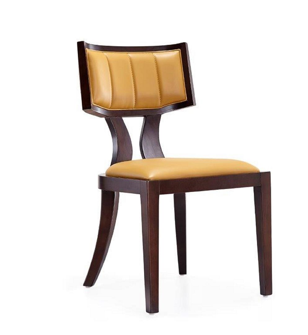 2 Manhattan Comfort Pulitzer Camel Faux Leather Dining Chairs