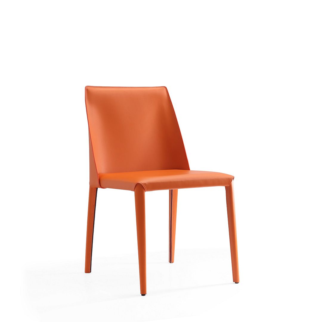 2 Manhattan Comfort Paris Coral Saddle Leather Dining Chairs