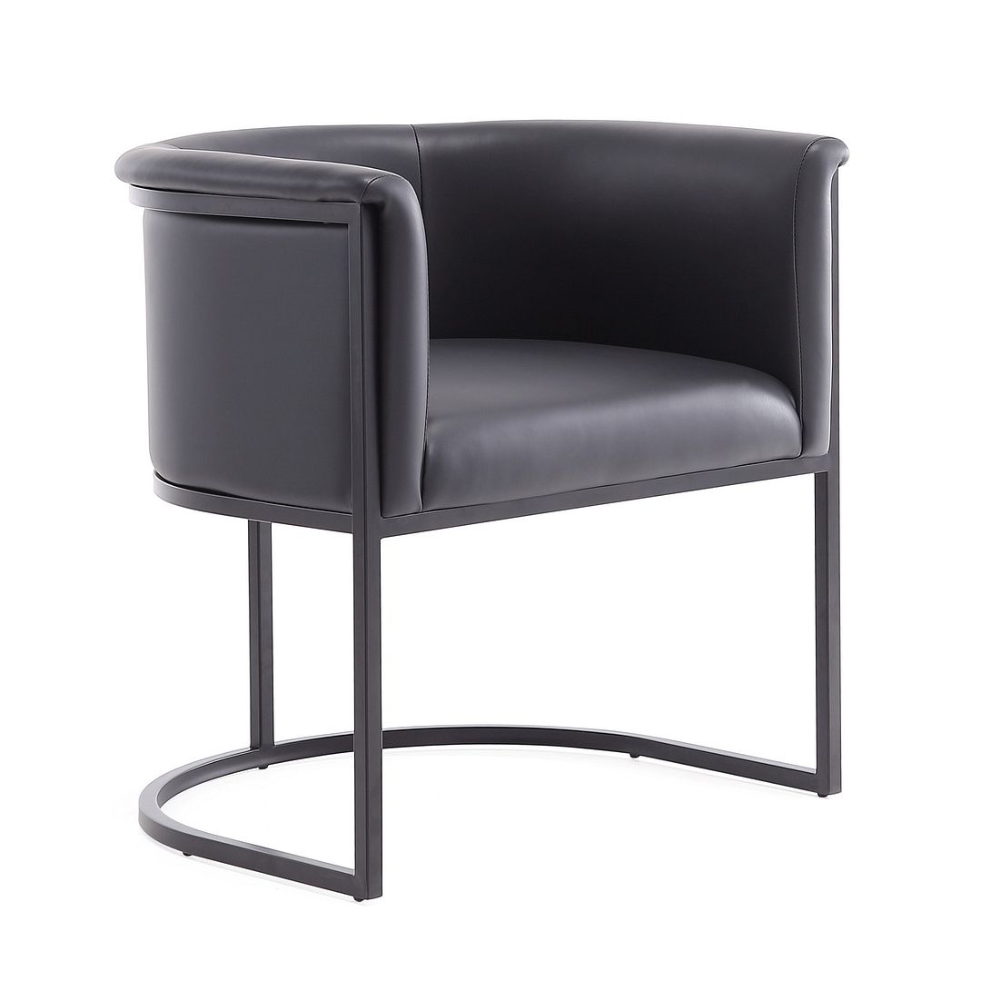 Manhattan Comfort Cosmopolitan Black Faux Leather Dining Chair