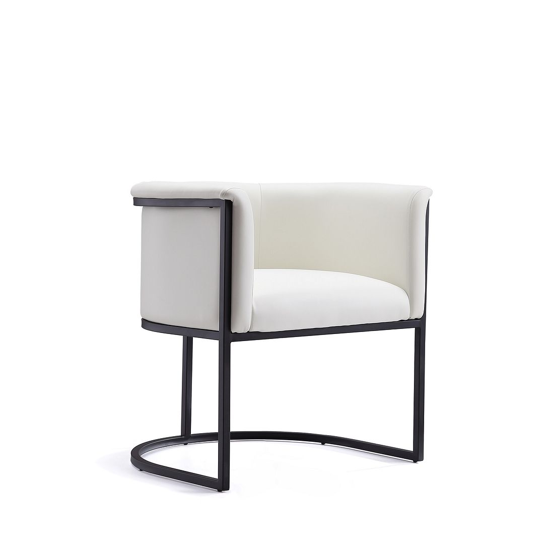 Manhattan Comfort Cosmopolitan White Faux Leather Dining Chair