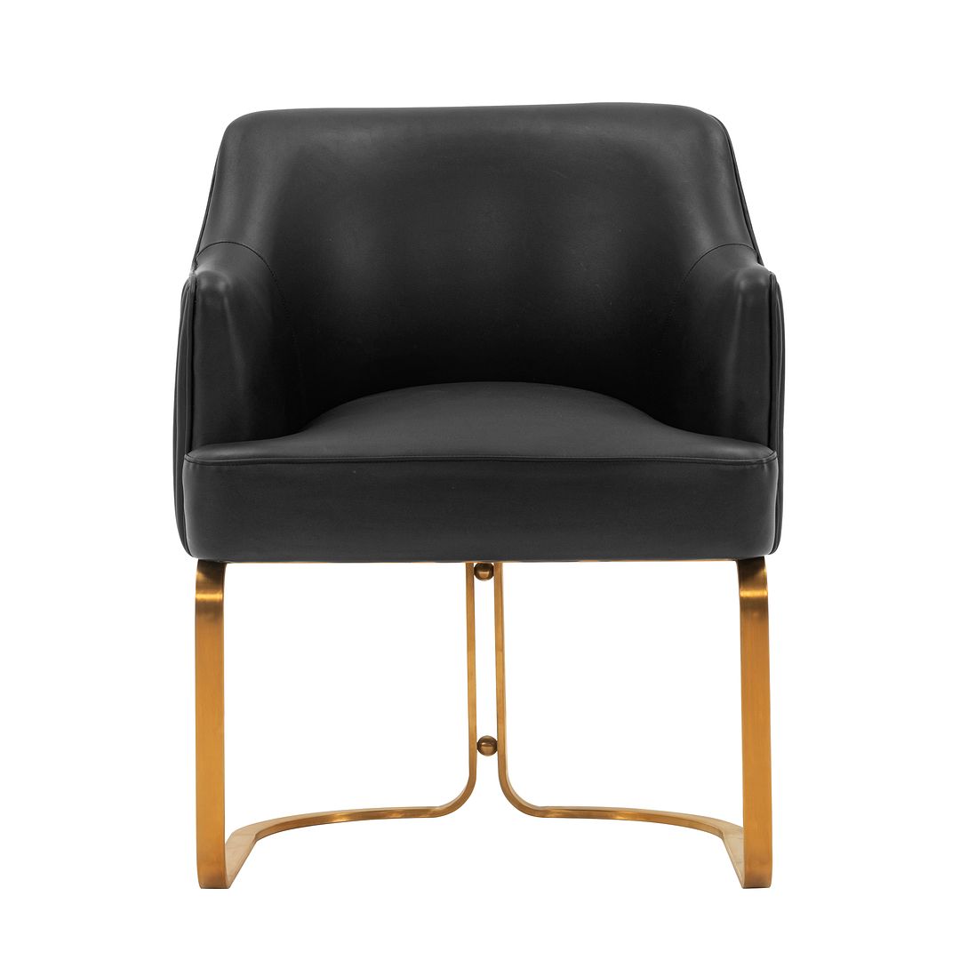 Manhattan Comfort Raya Black Leatherette Dining Armchair