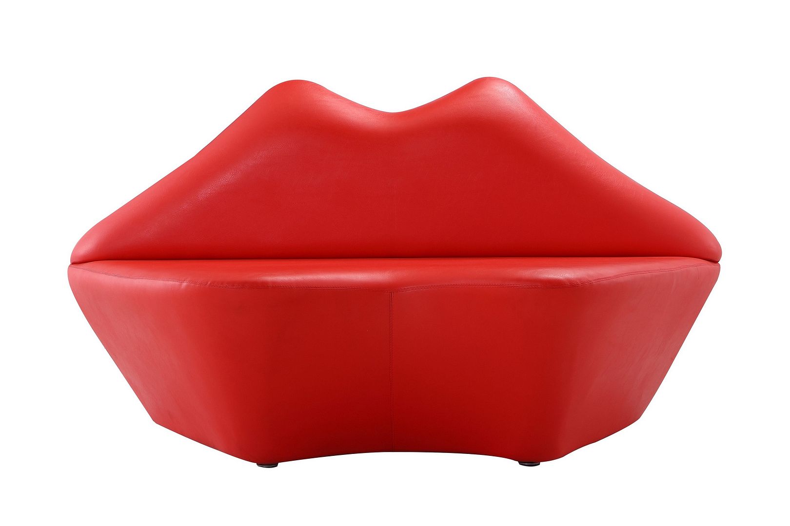 Manhattan Comfort Kiss Red 61.8 Inch Faux Leather 2 Seater Loveseat