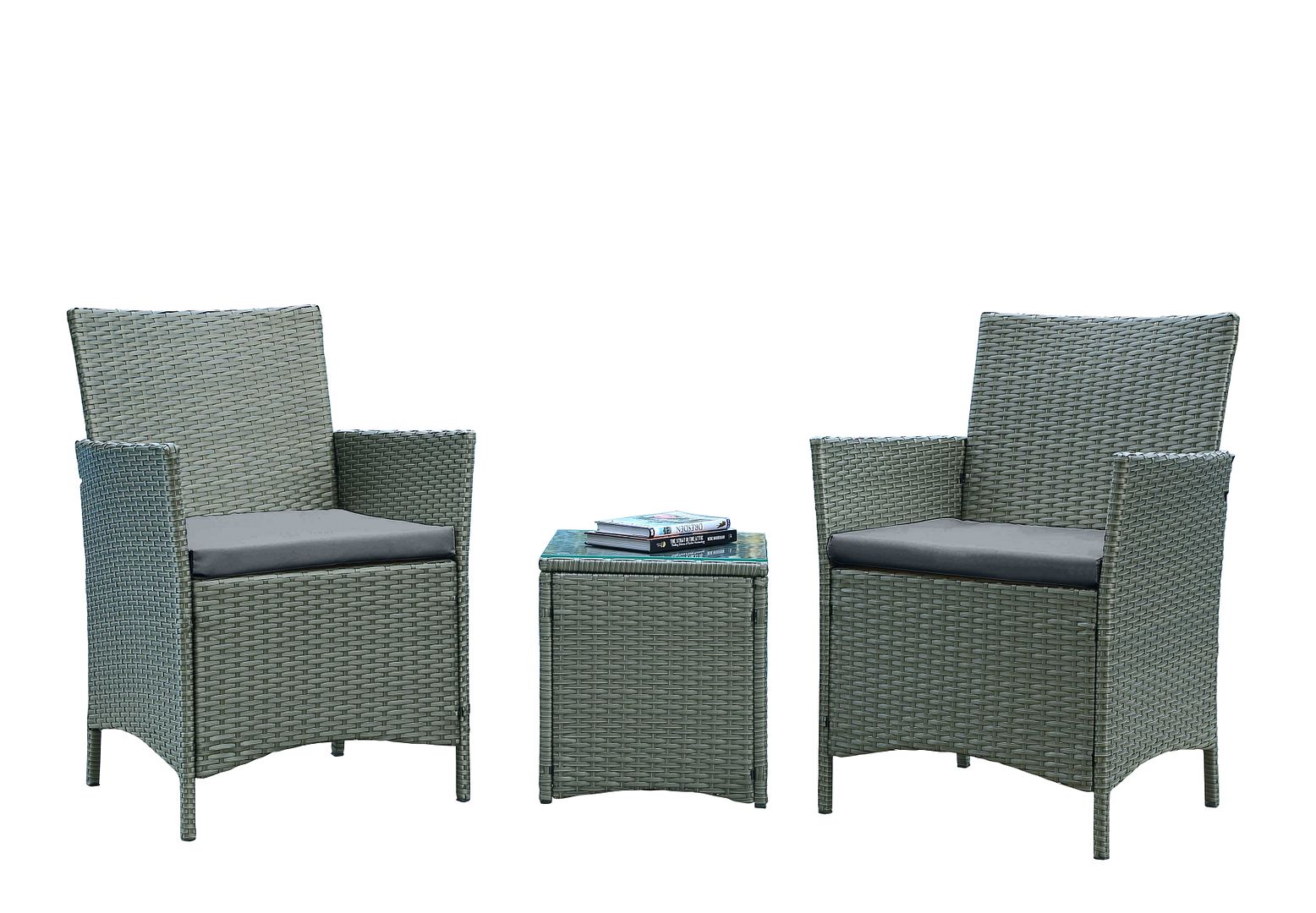 Manhattan Comfort Imperia Grey 3pc Patio Conversation Set