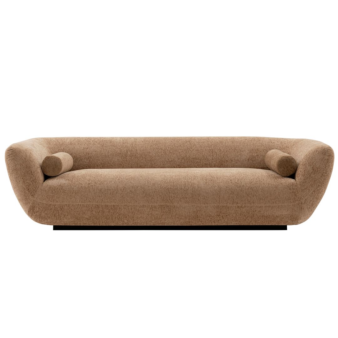 Manhattan Comfort Ulka Light Brown Sofa with Pillows