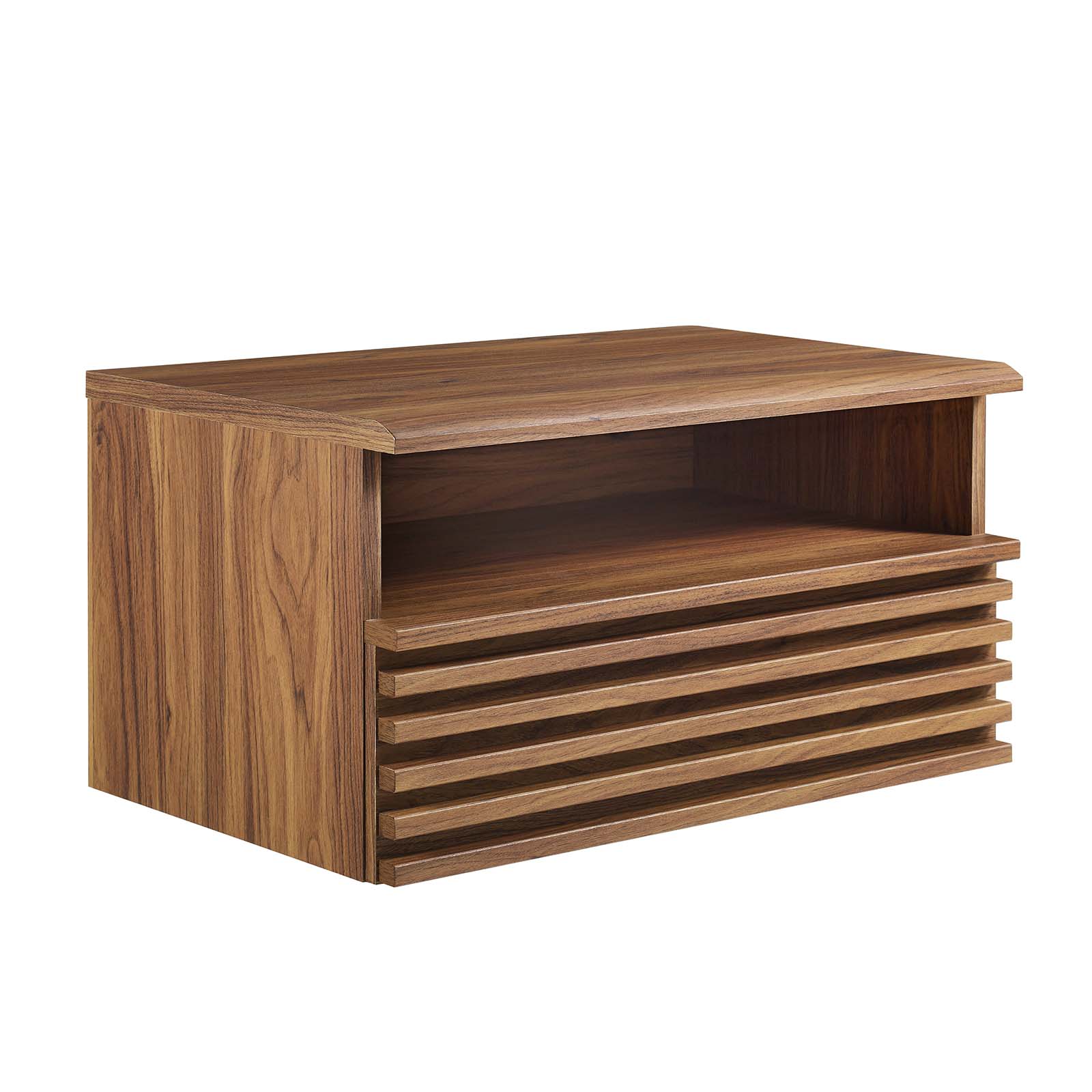 Modway Furniture Render Walnut Wall Mount Nightstand
