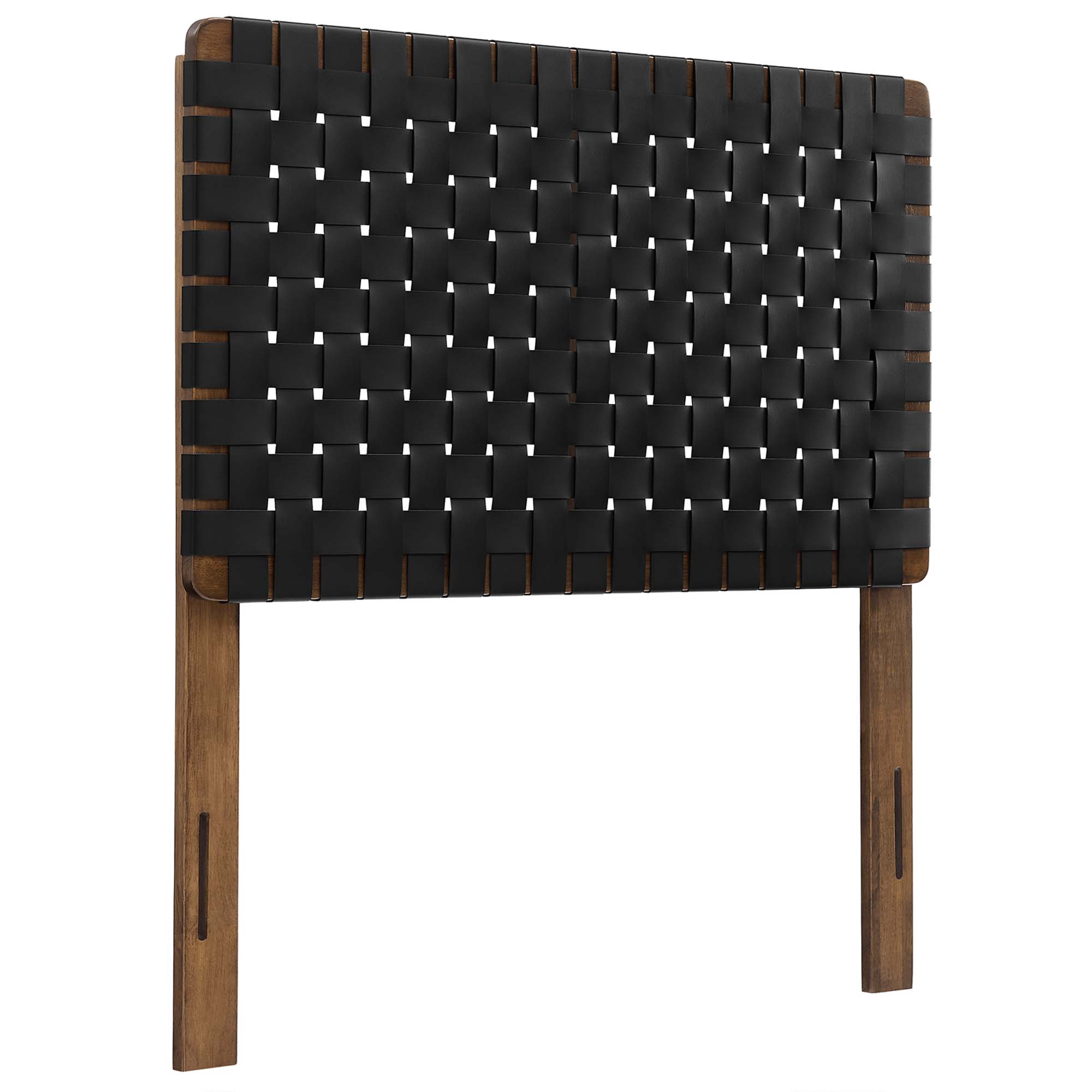 Modway Furniture Sparta Walnut Black Leather Twin Headboard