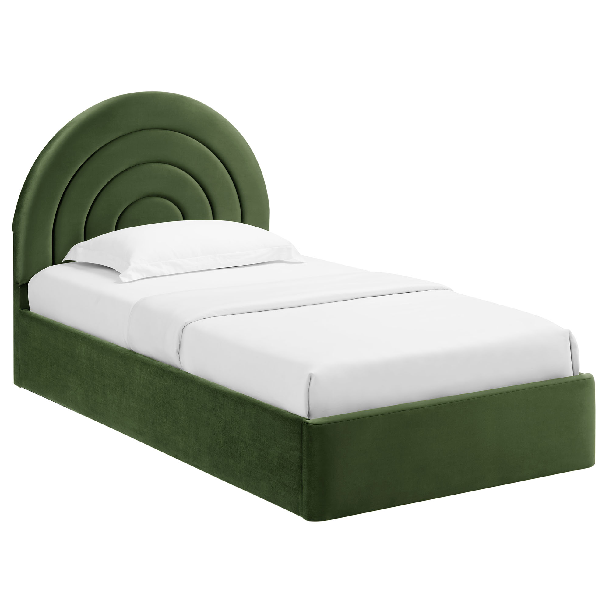 Modway Furniture Solana Moss Green Velvet Arched Twin Platform Bed