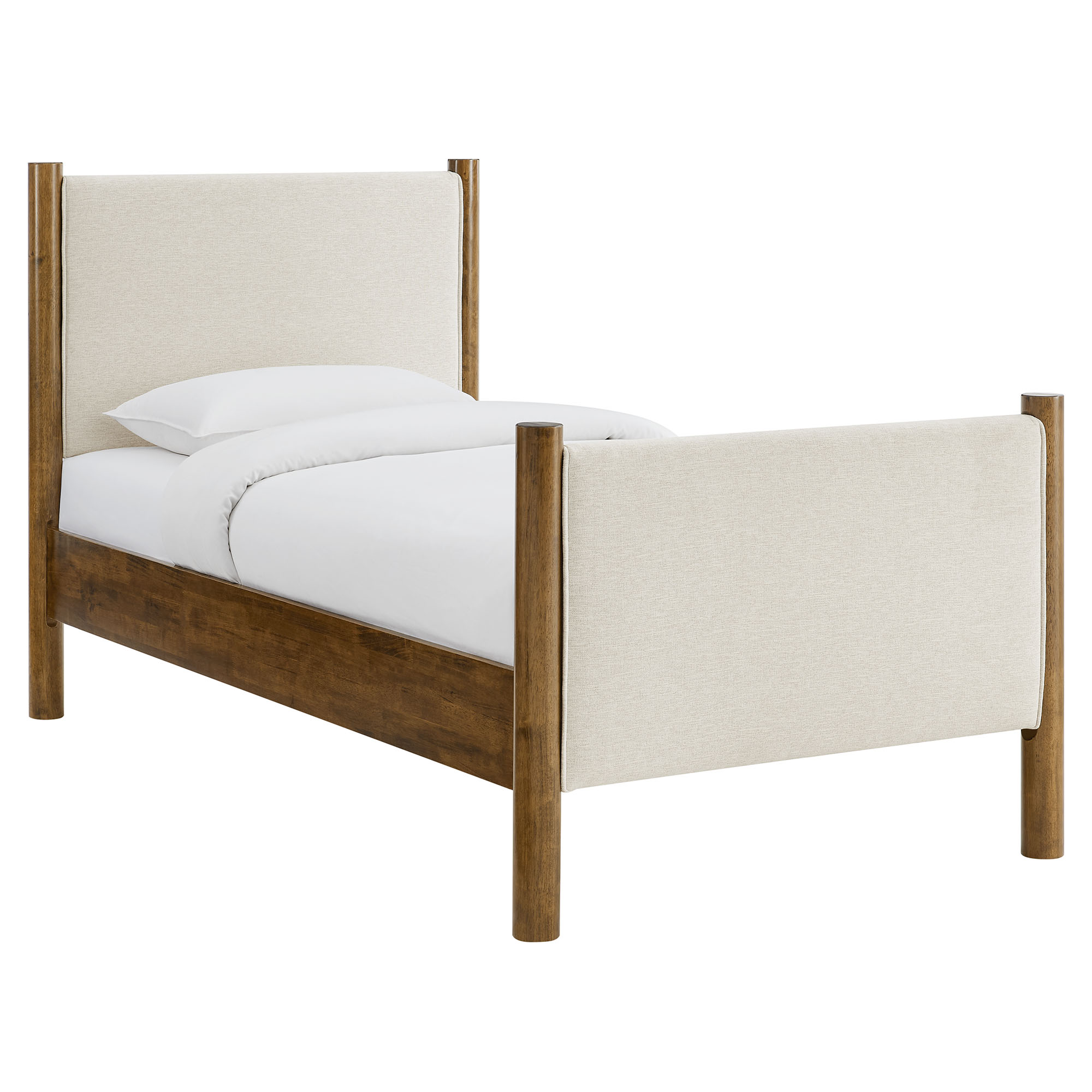 Modway Furniture Maven Walnut Ivory Fabric Twin Platform Bed