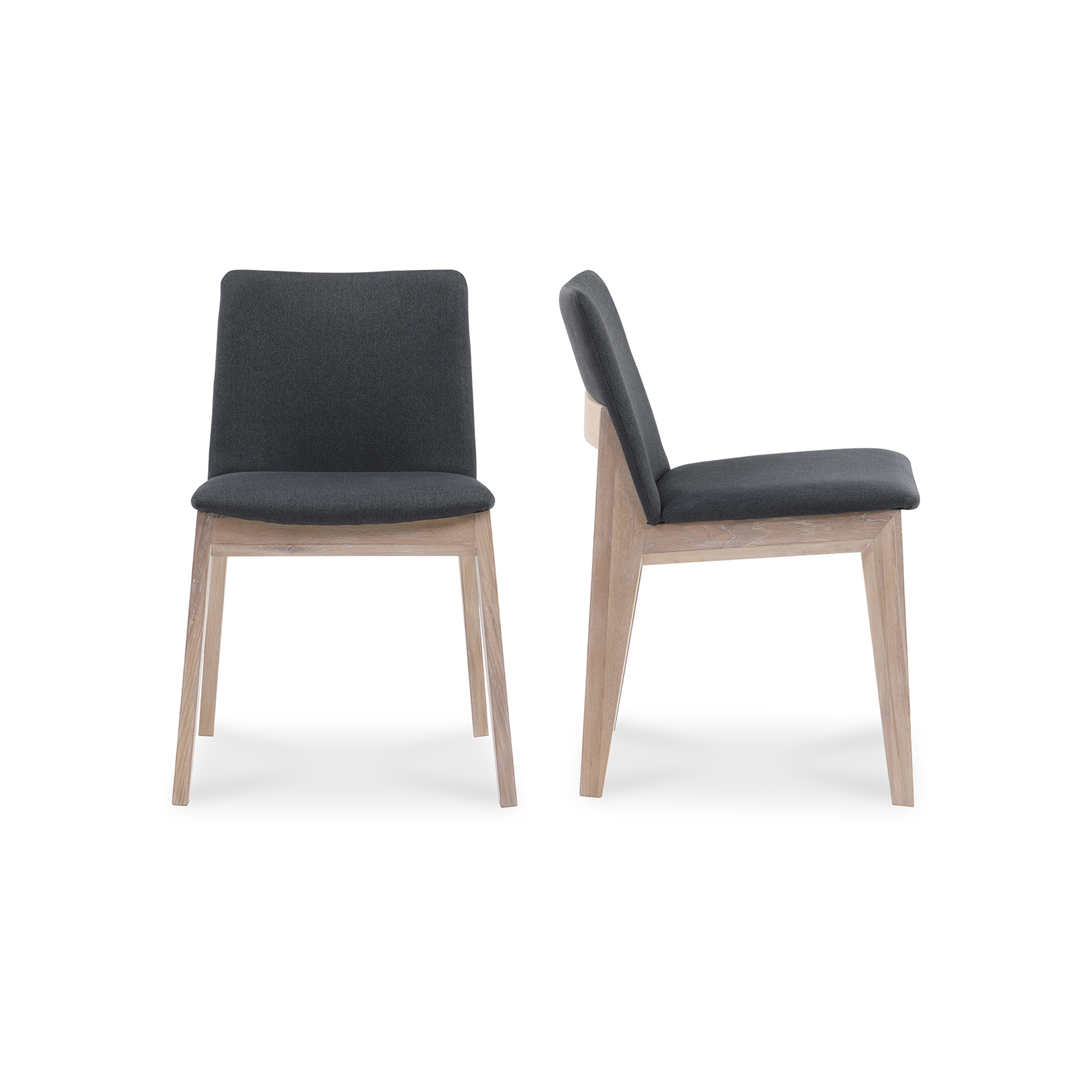 2 Moes Home Deco Dark Grey Fabric Dining Chairs