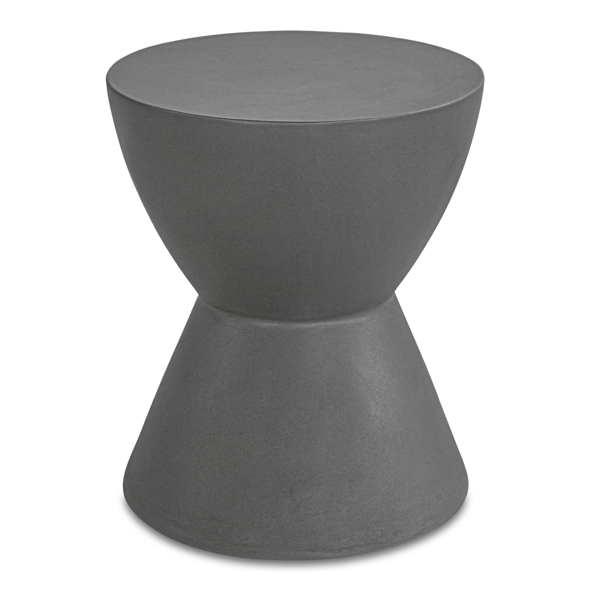Moes Home Hourglass Dark Grey Round Outdoor Stool