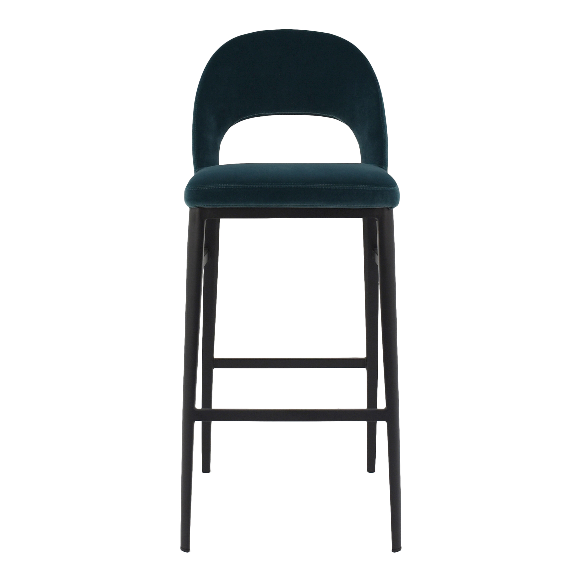 Moes Home Roger Teal Velvet Bar Stool