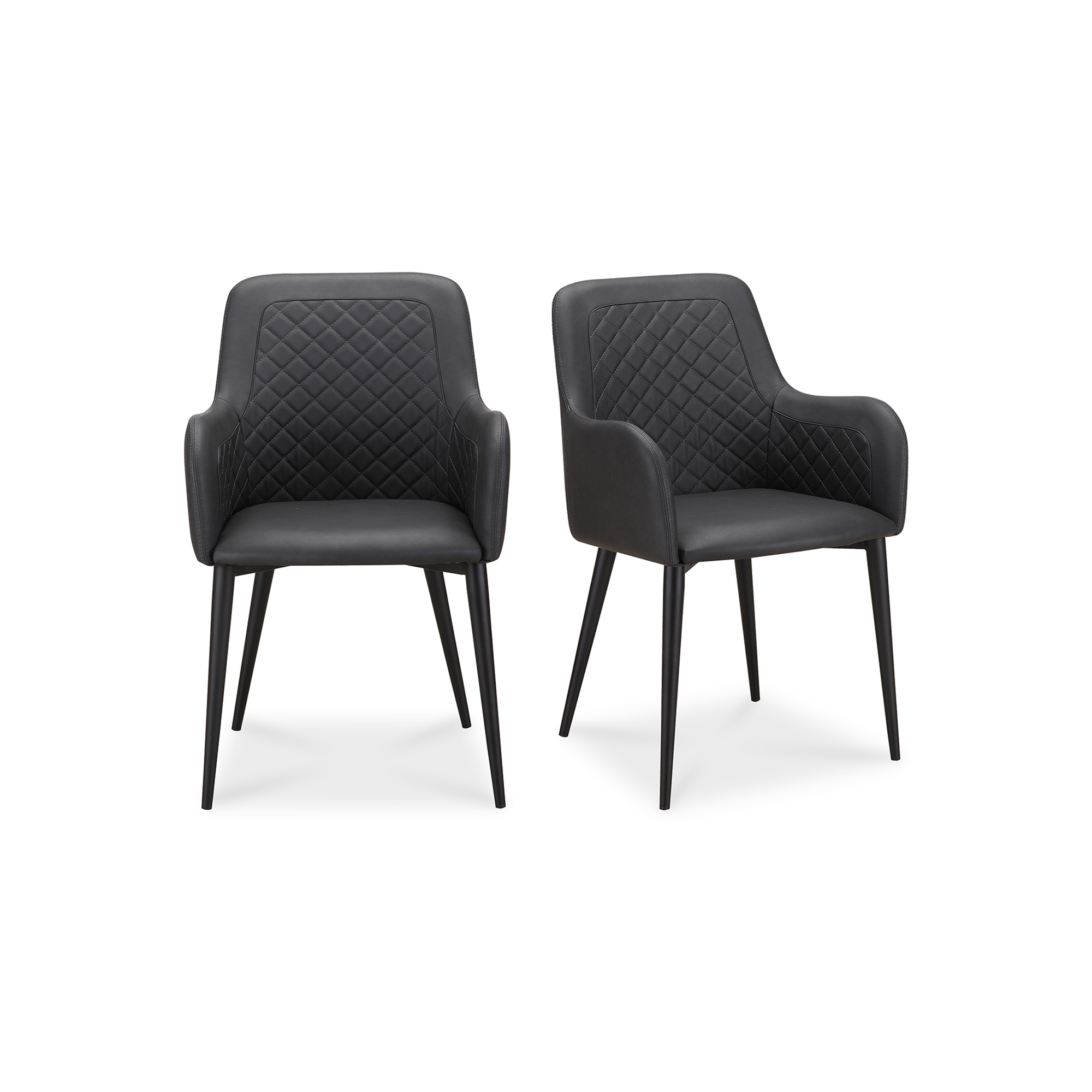 2 Moes Home Cantata Slate Vegan Dining Chairs