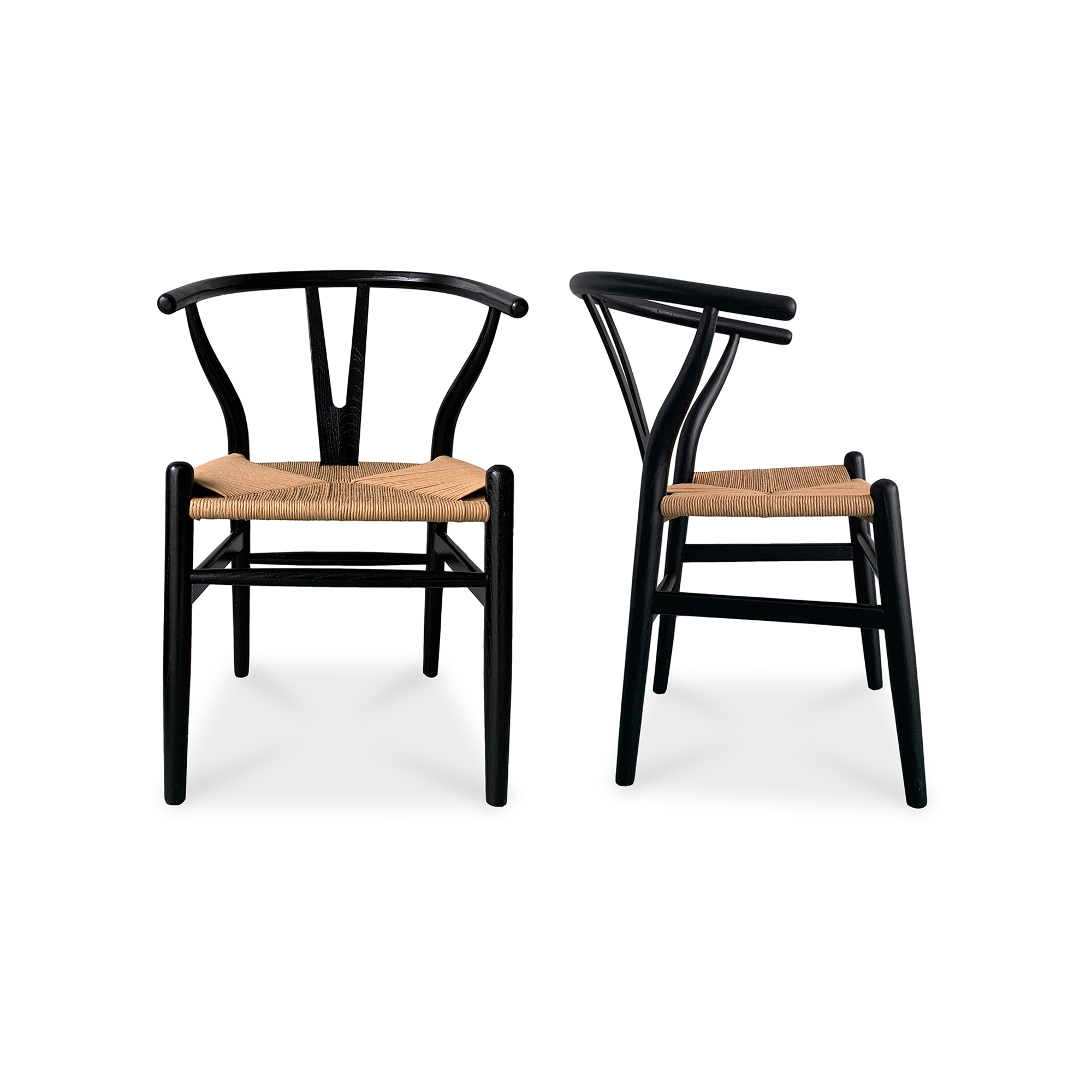 2 Moes Home Ventana Black Natural Dining Chairs