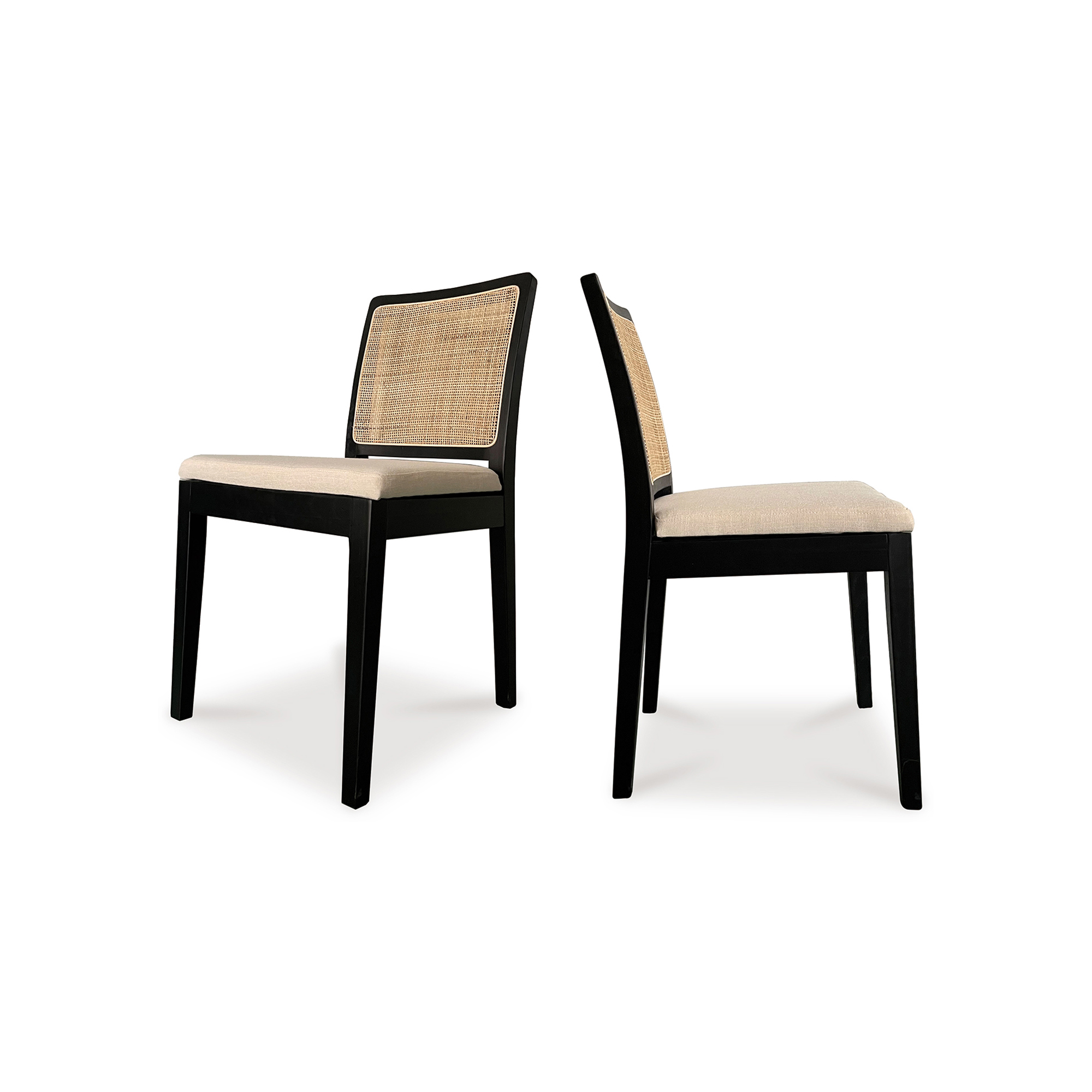 2 Moes Home Orville Black Cream Dining Chairs