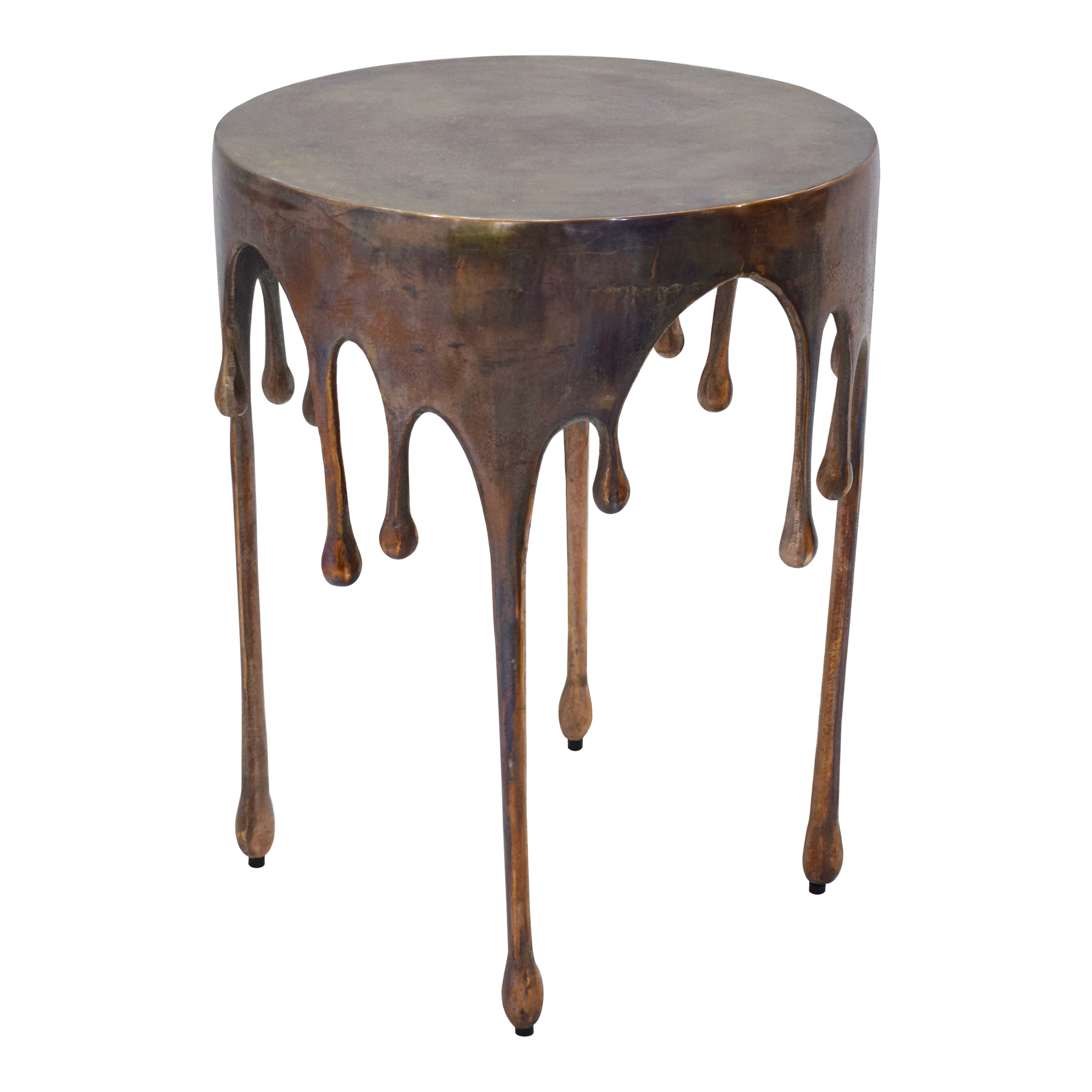 Moes Home Copperworks Antique Copper Accent Table