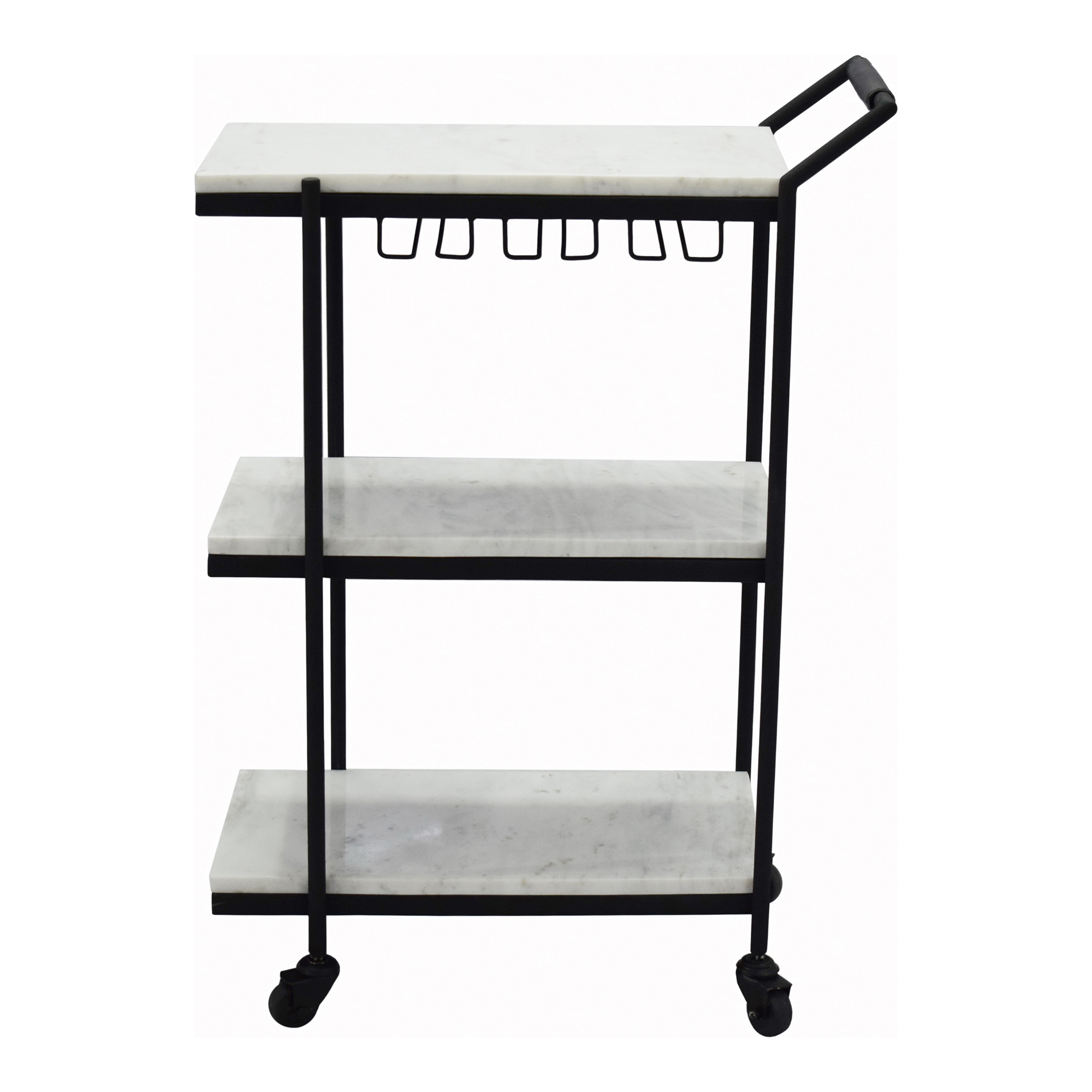 Moes Home After Hours White Bar Cart