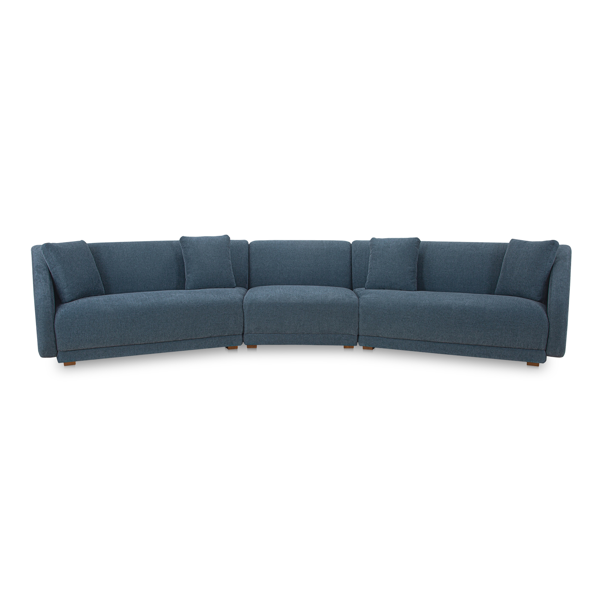 Moes Home Fraser Deep Blue 3pc Modular Sectional with Slipper