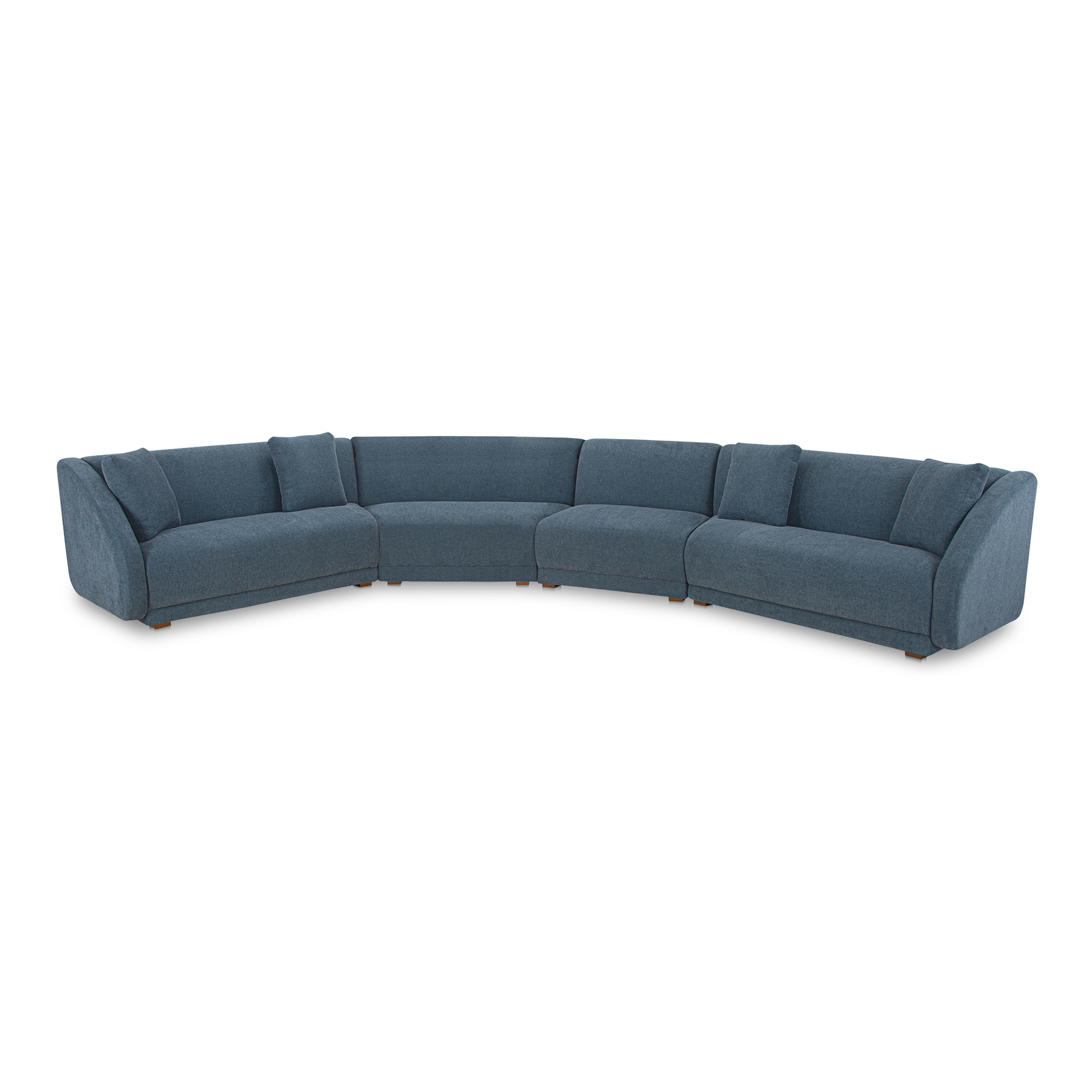 Moes Home Fraser Deep Blue 4pc Modular Sectional