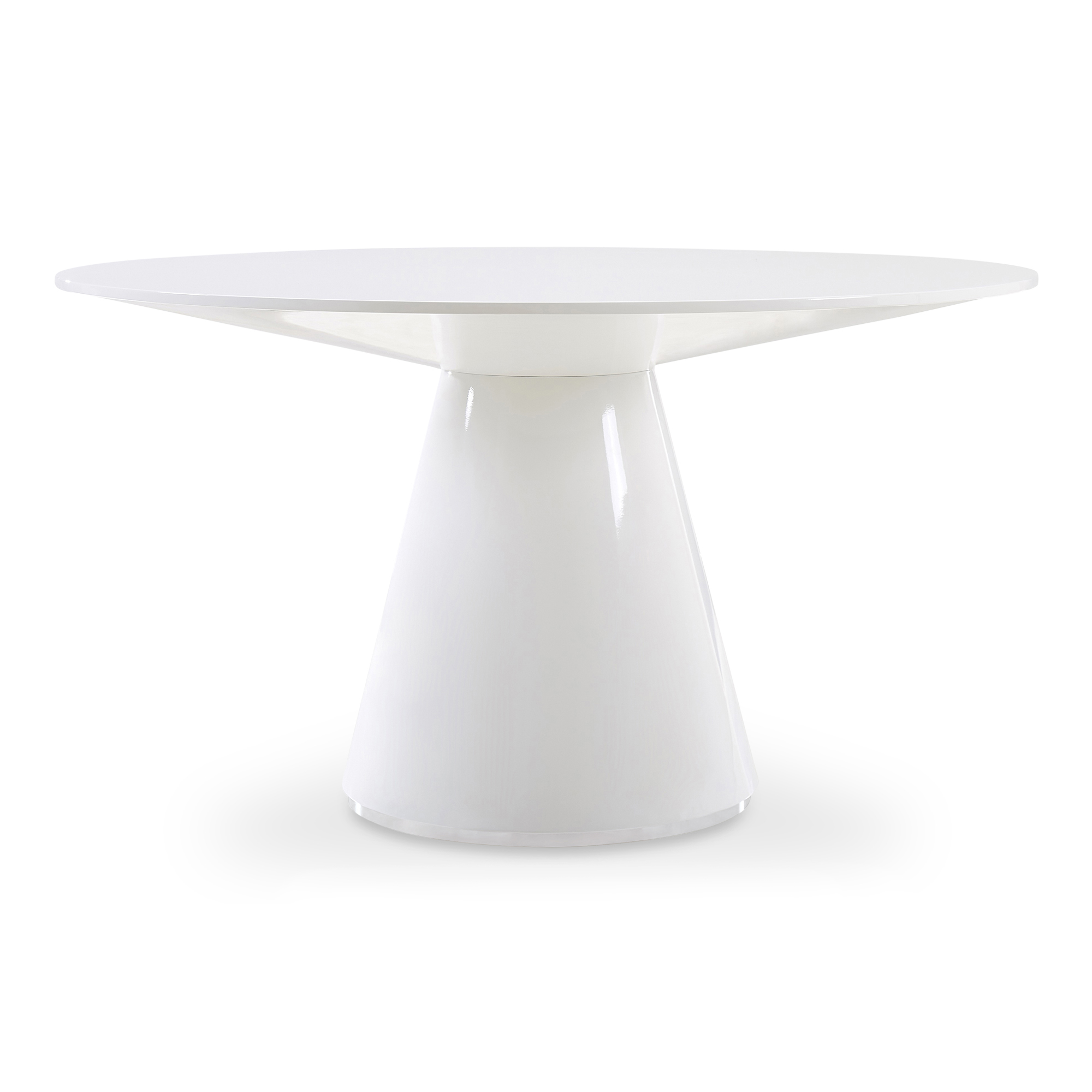 Moes Home Otago High Gloss White 54 Inch Round Dining Table