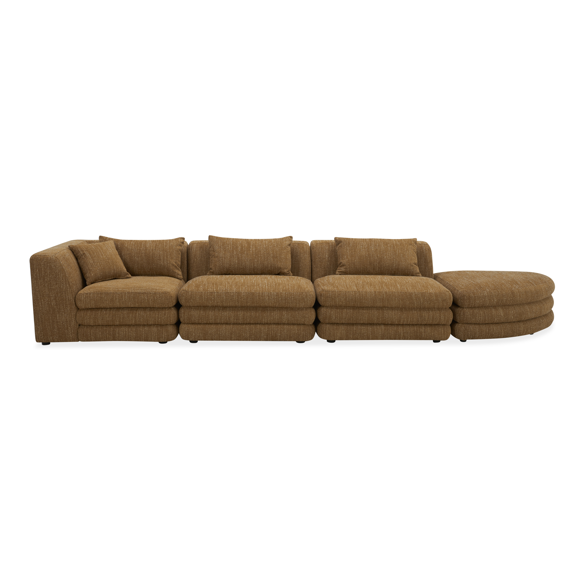 Moes Home Lowtide Amber Glow Linear Modular Sectional