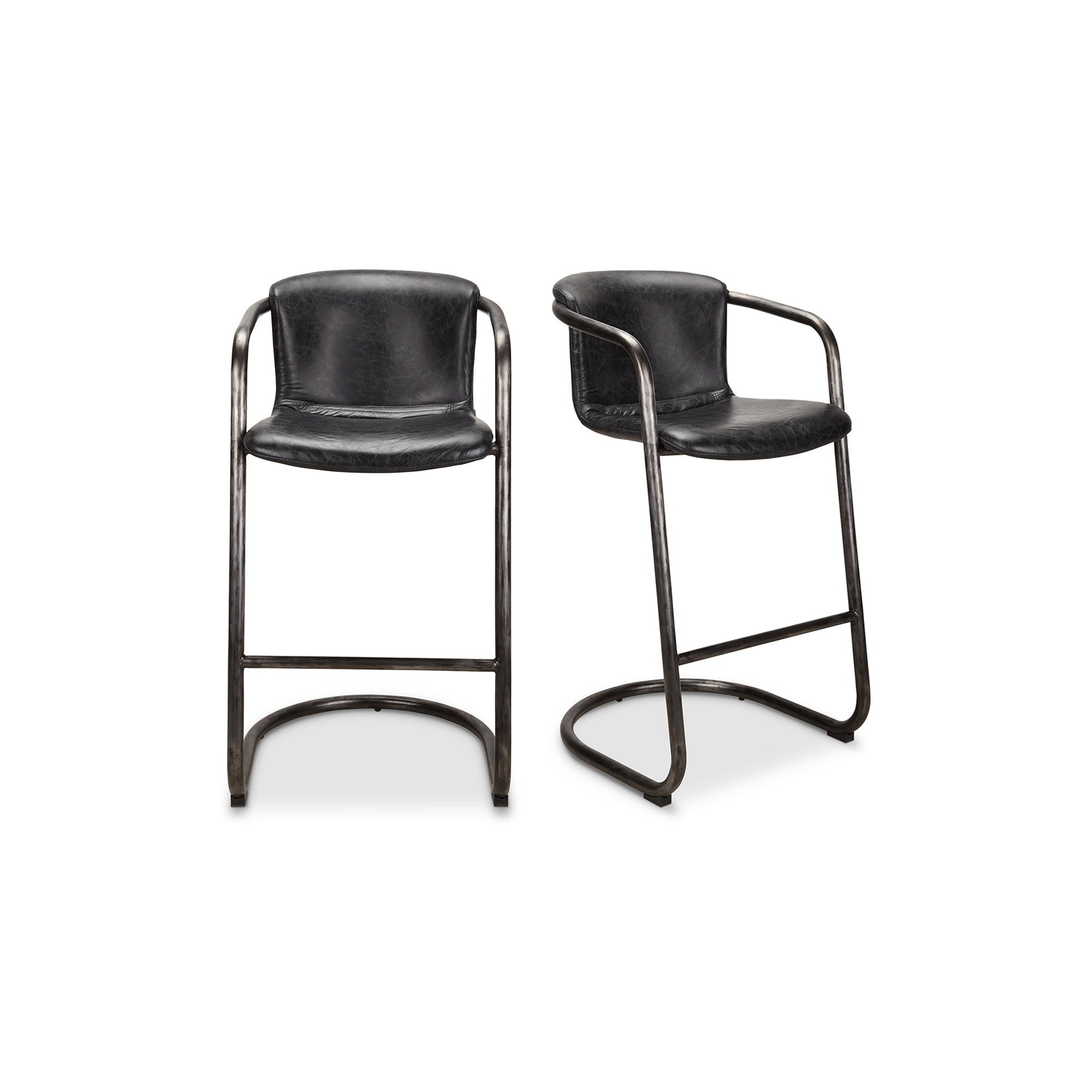 2 Moes Home Freeman Onyx Black Bar Stools