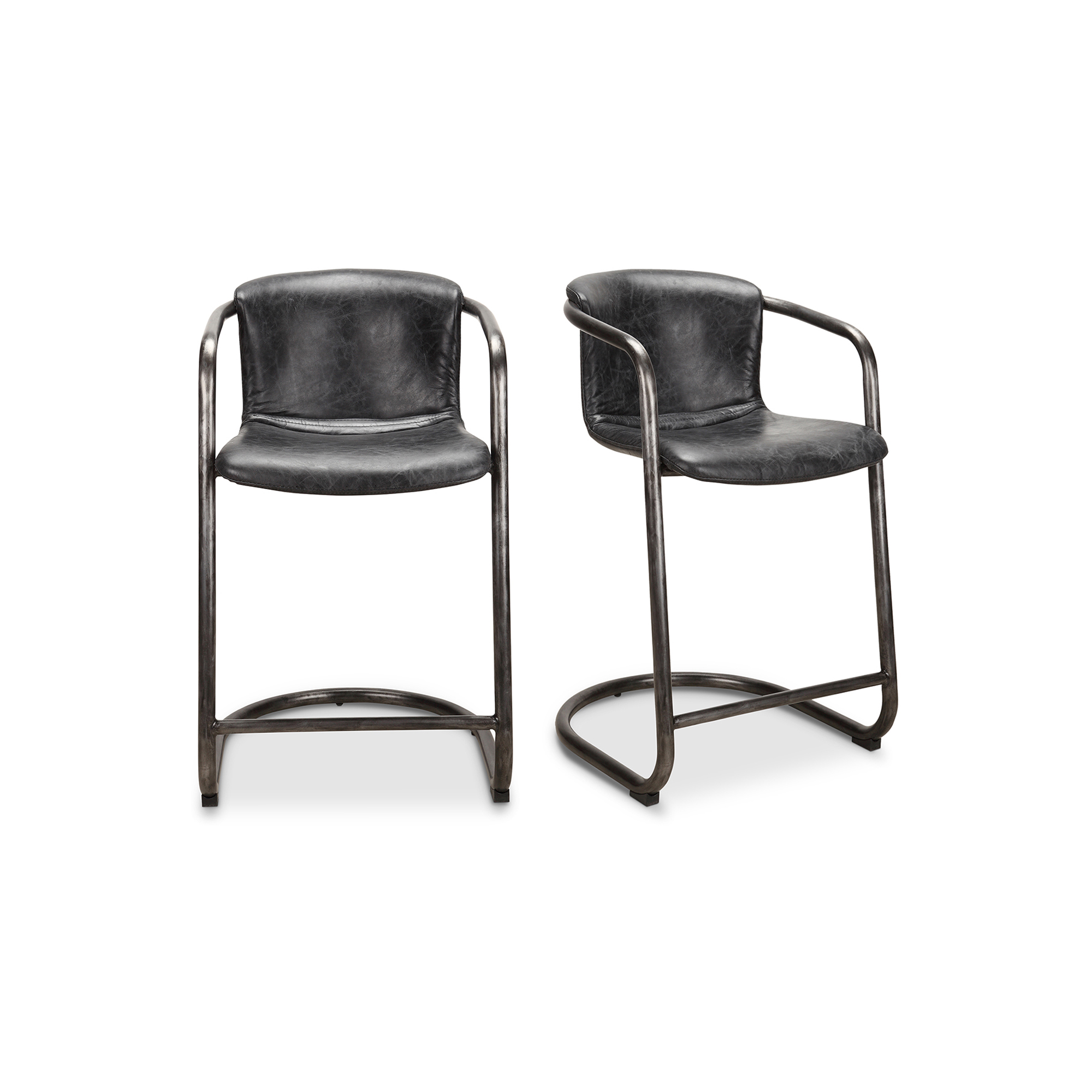 2 Moes Home Freeman Onyx Black Counter Stools