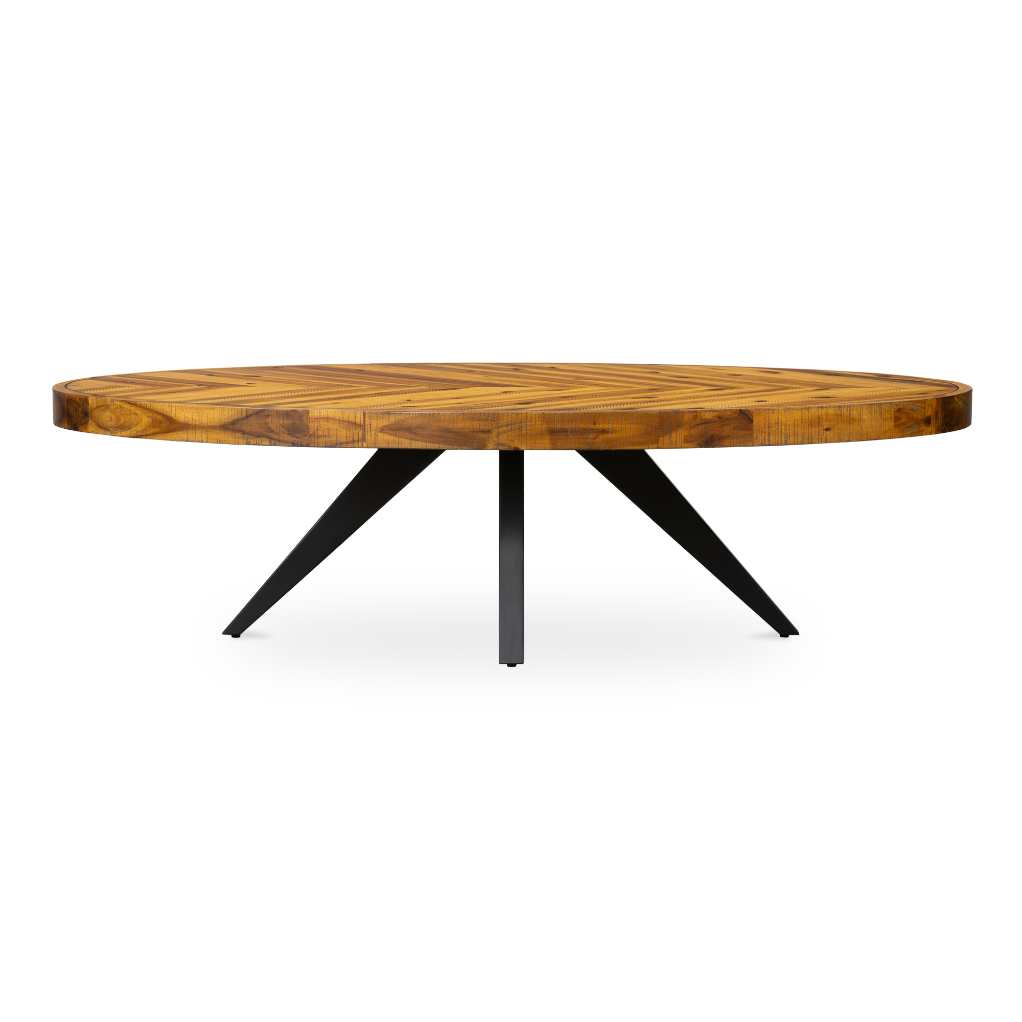 Moes Home Parq Amber Brown Oval Coffee Table