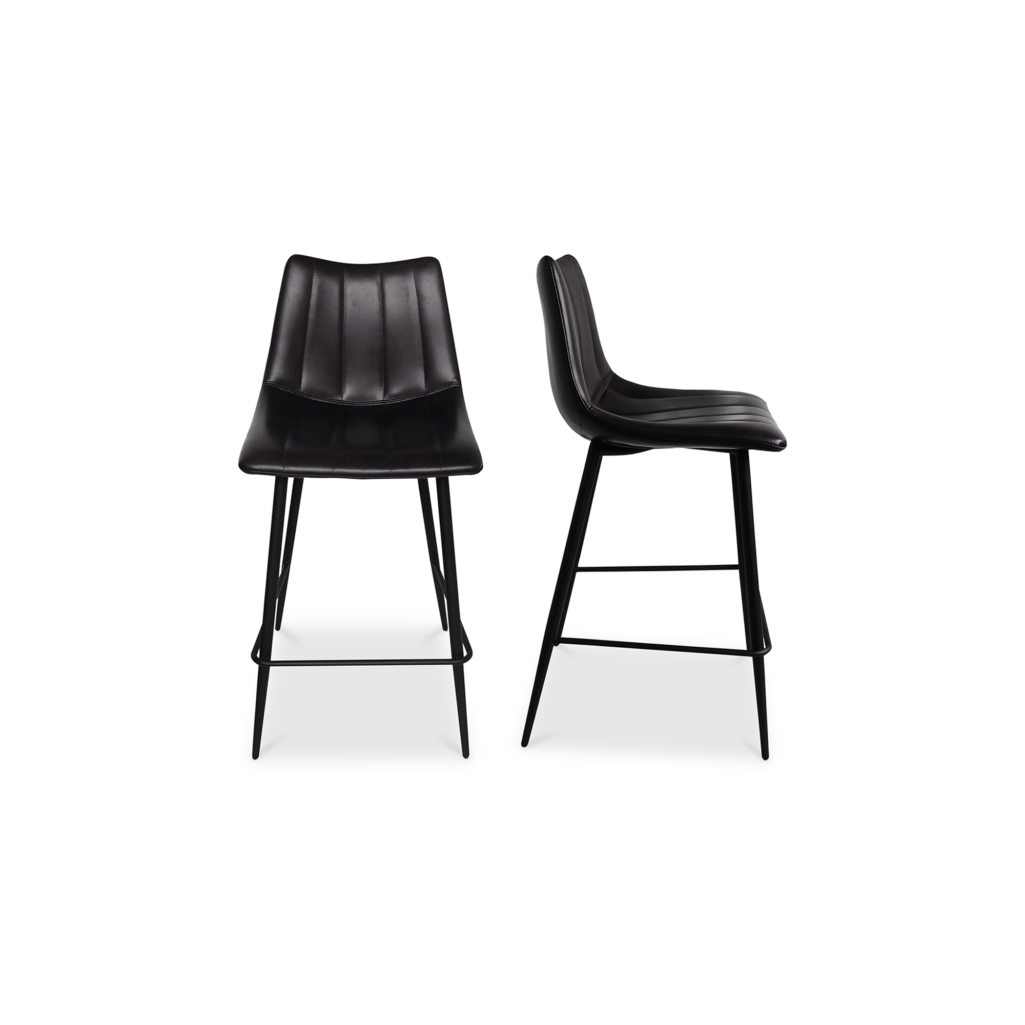 2 Moes Home Alibi Matte Black Counter Stools