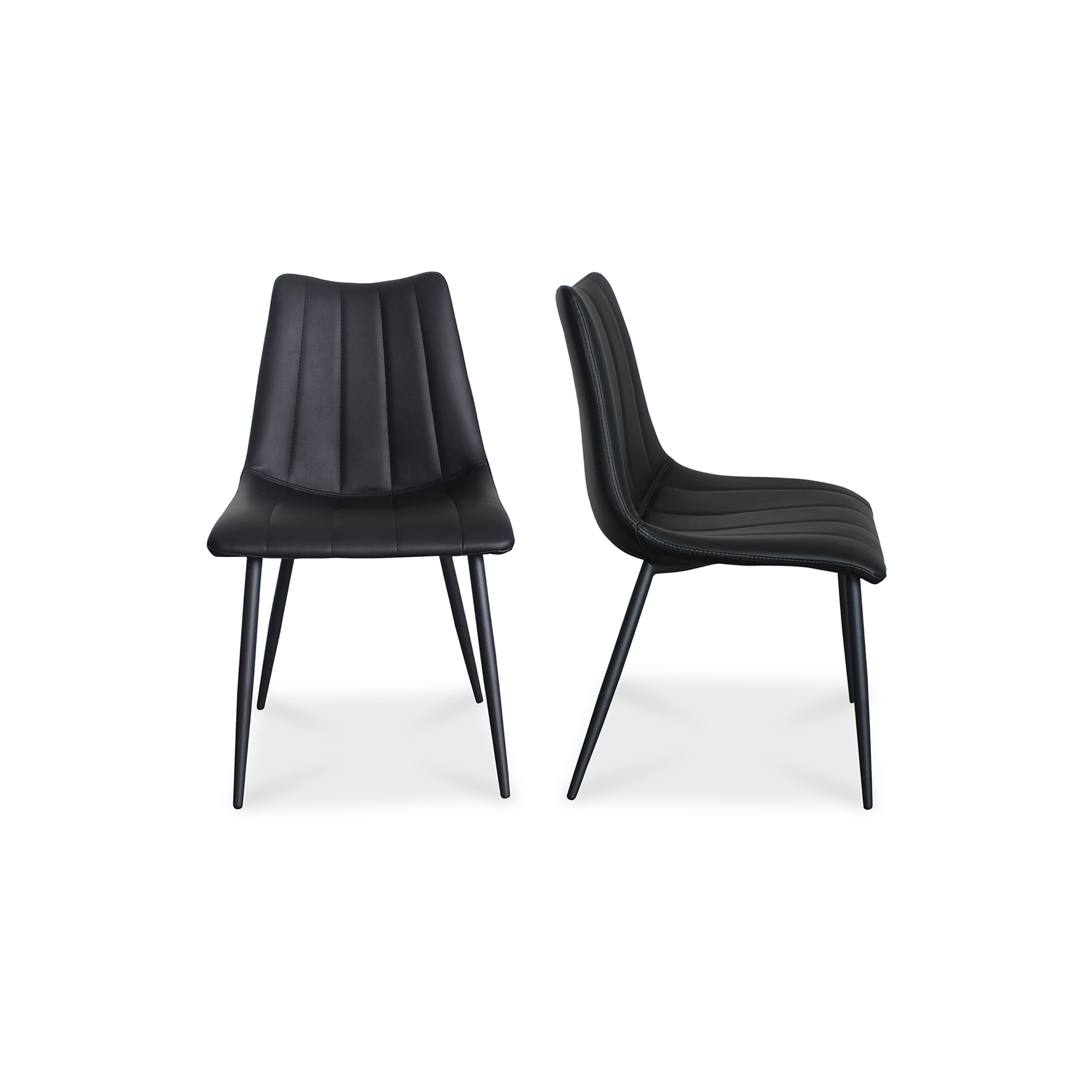 2 Moes Home Alibi Matte Black Dining Chairs