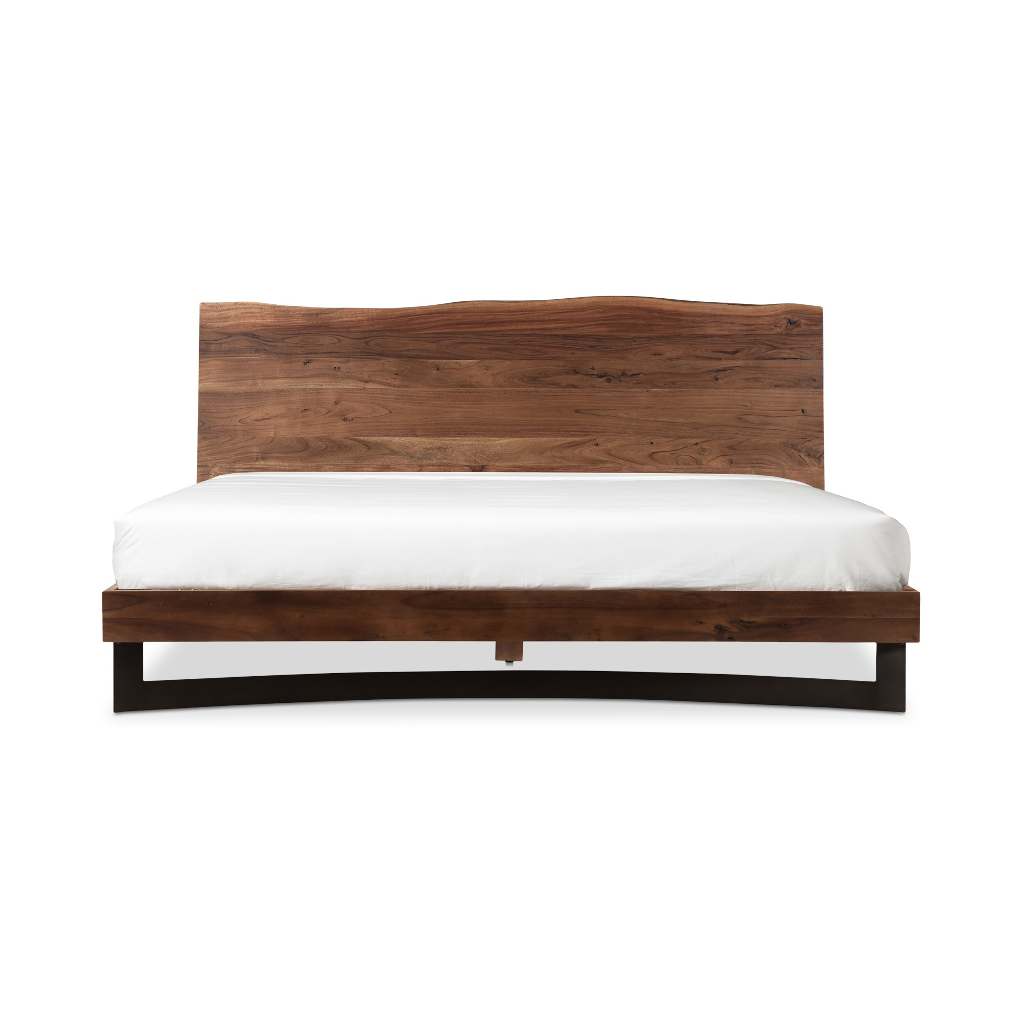 Moes Home Bent Natural Solid Acacia Wood King Bed