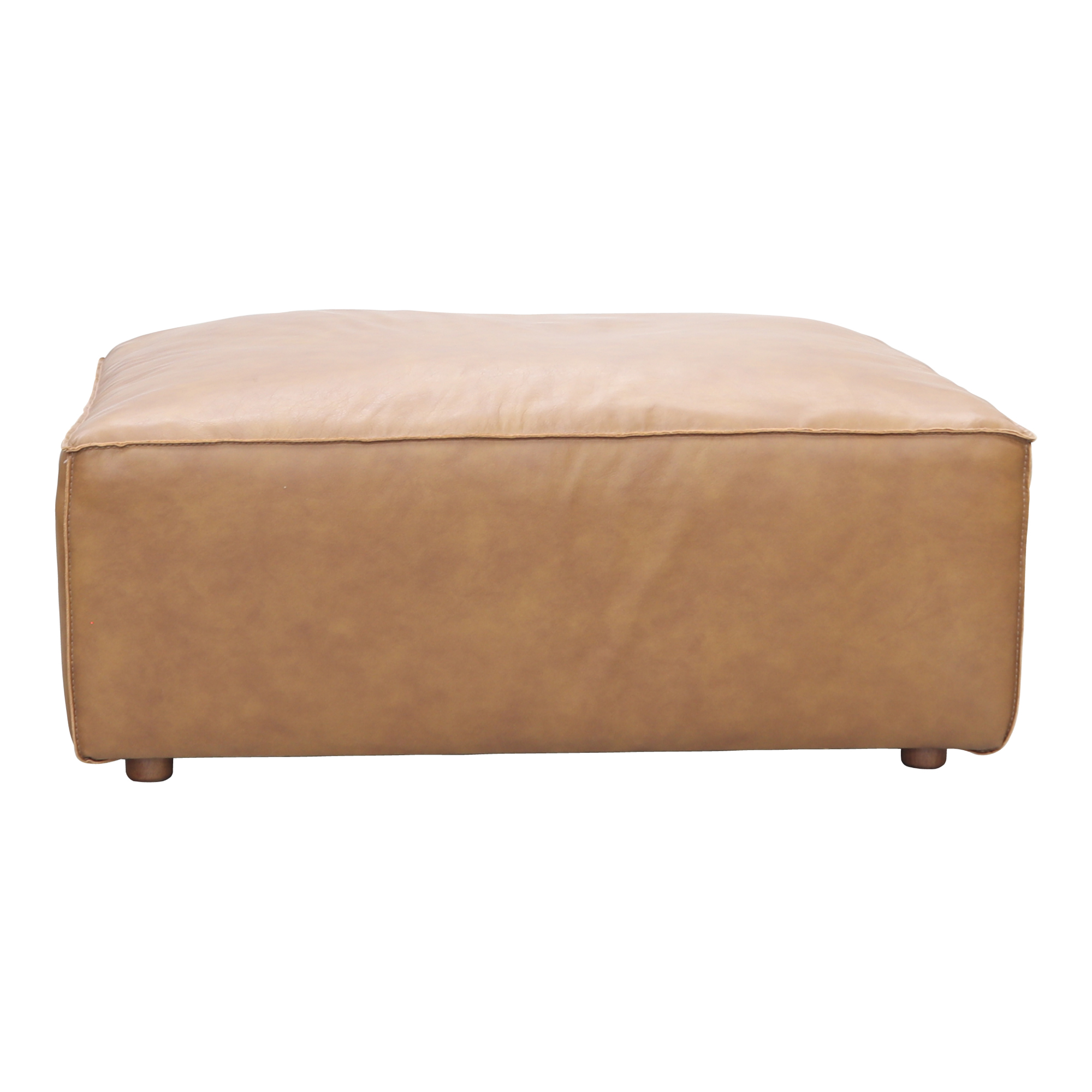 Moes Home Form Sonoran Tan Leather Ottoman
