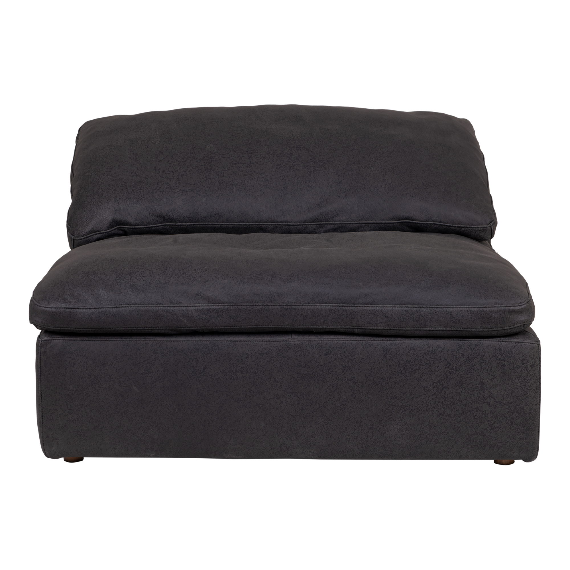 Moes Home Clay Black Grain Leather Armless Chair
