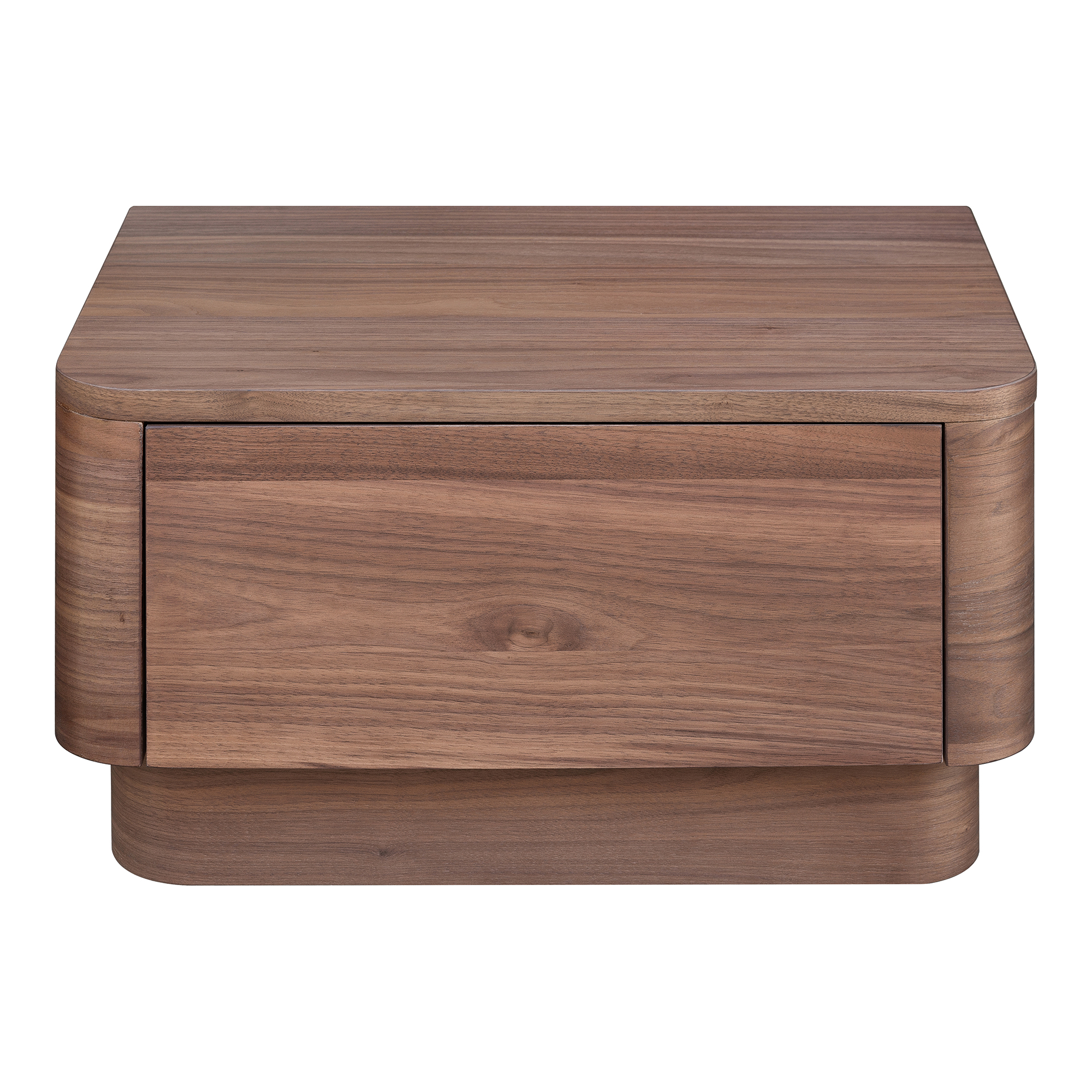 Moes Home Round Off Walnut Nightstand
