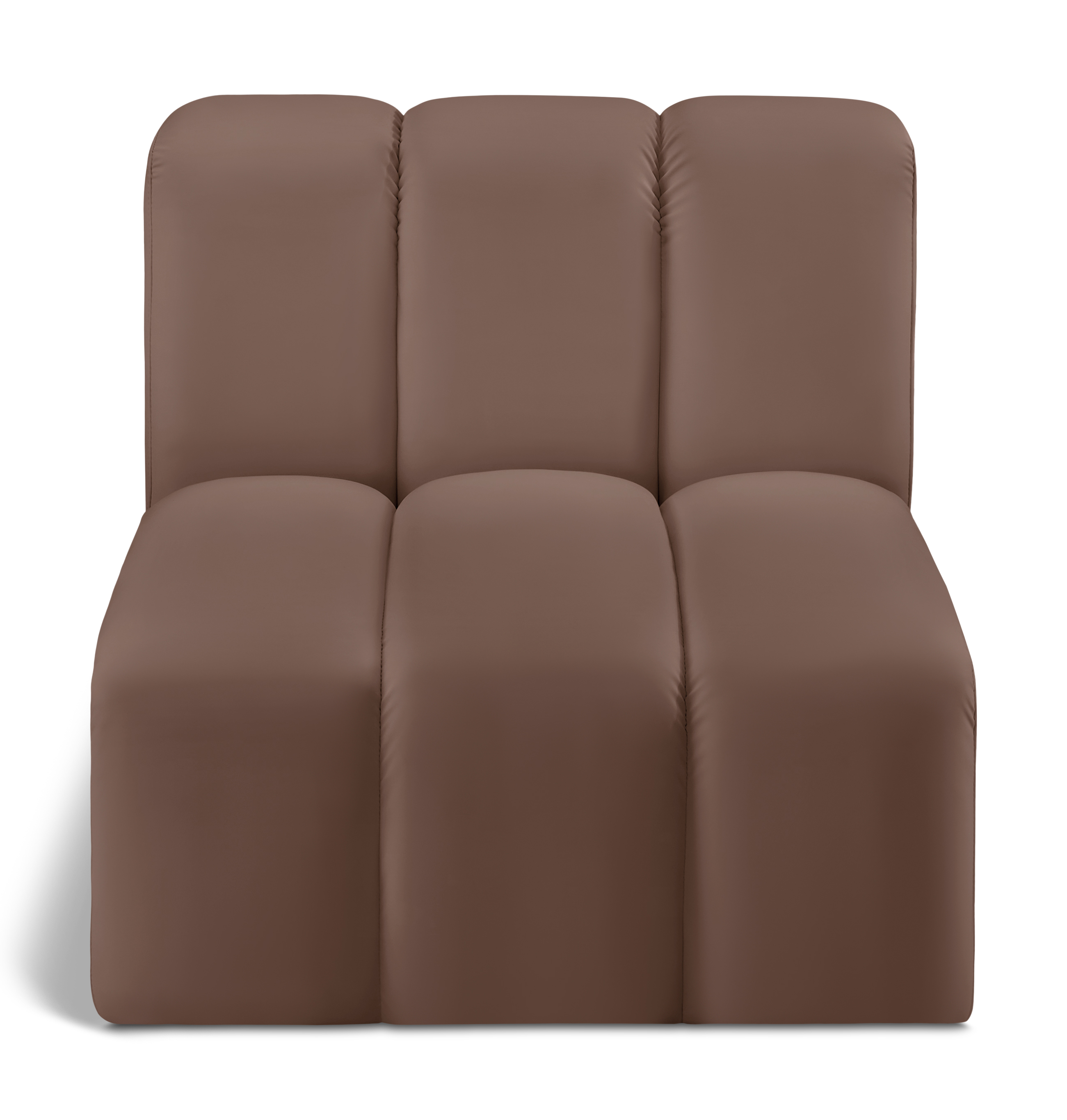 Meridian Furniture Arc Brown Vegan Leather Straight Chair