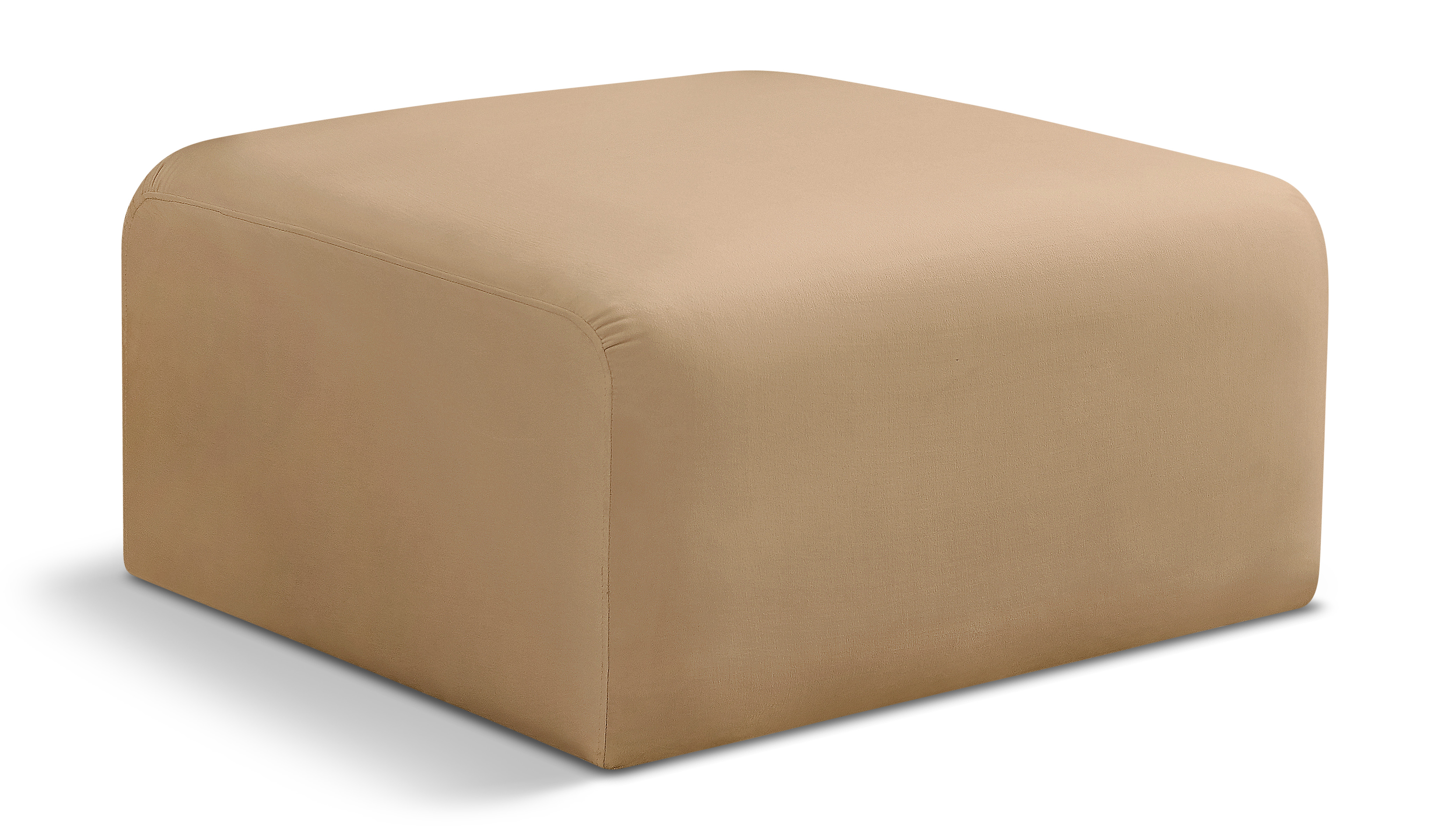 Meridian Furniture Arc Camel Velvet Ottoman