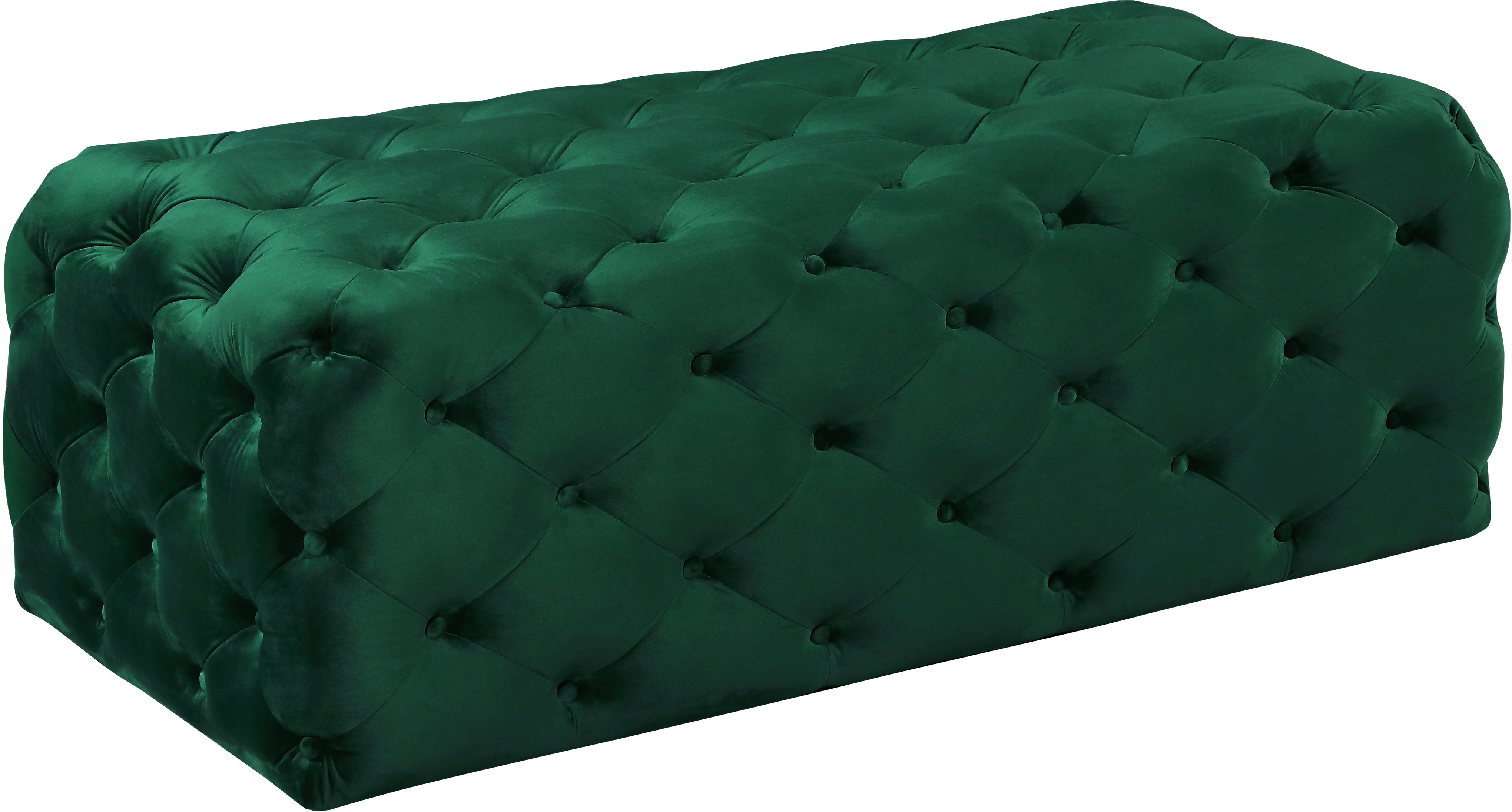 Design Edge Milton  Green Velvet Ottoman