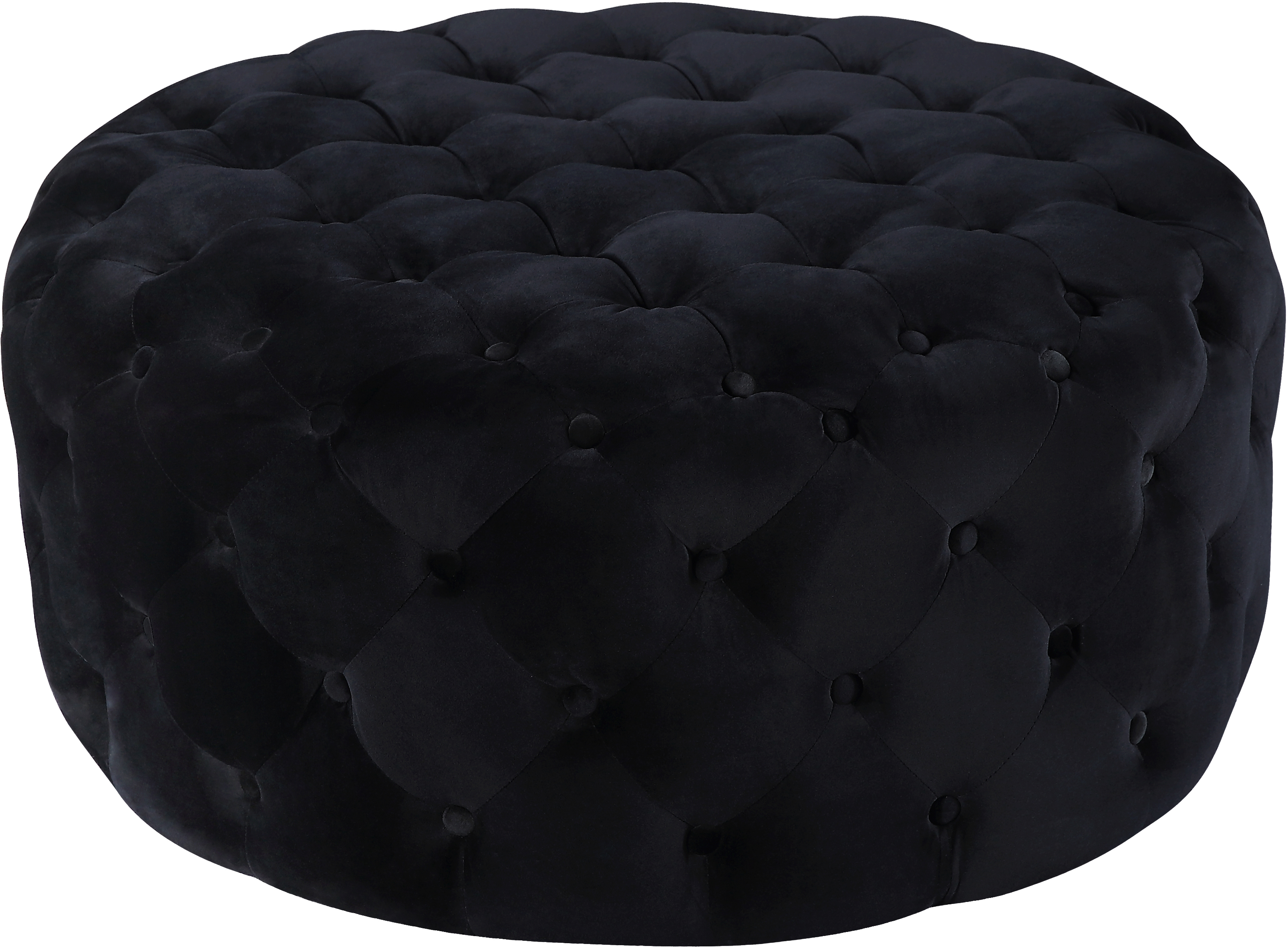 Design Edge Inverell  Black Velvet Ottoman
