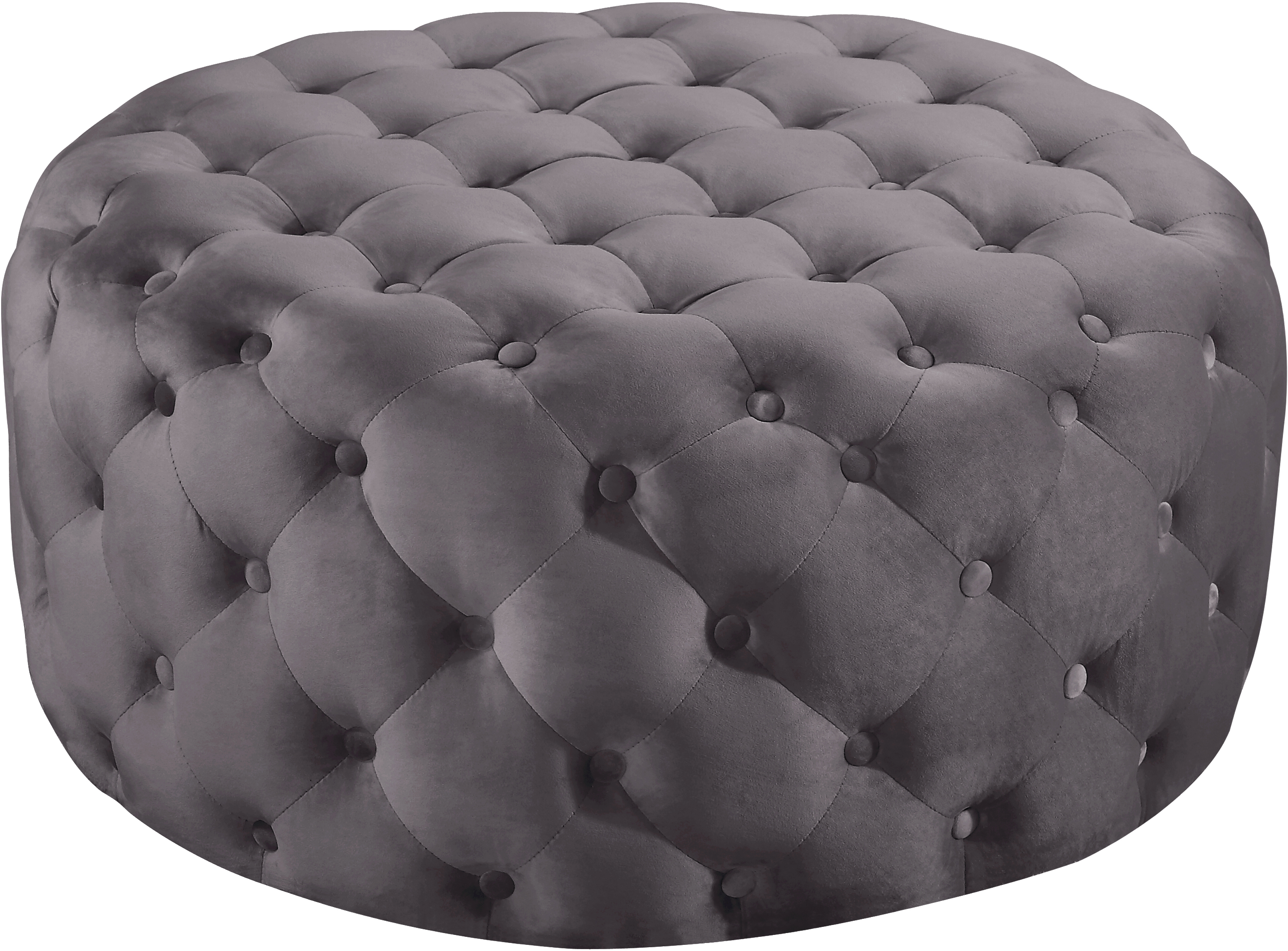 Meridian Furniture Addison Grey Velvet Ottoman MRD-122GREY Meridian Furniture Addison Grey Velvet Ottoman MRD-122GREY