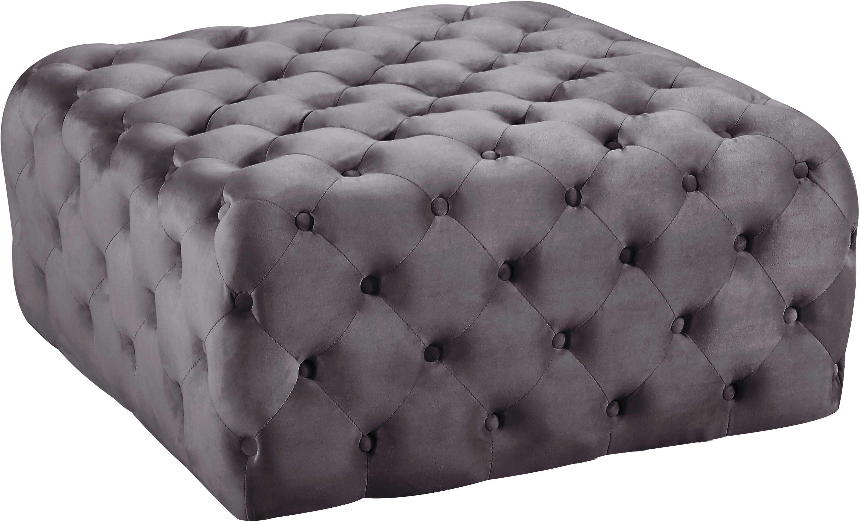 Design Edge Kurrajong  Grey Velvet Ottoman