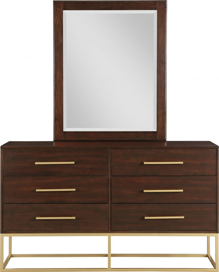 Meridian Furniture Maxine Brown Gold Dresser And Mirror