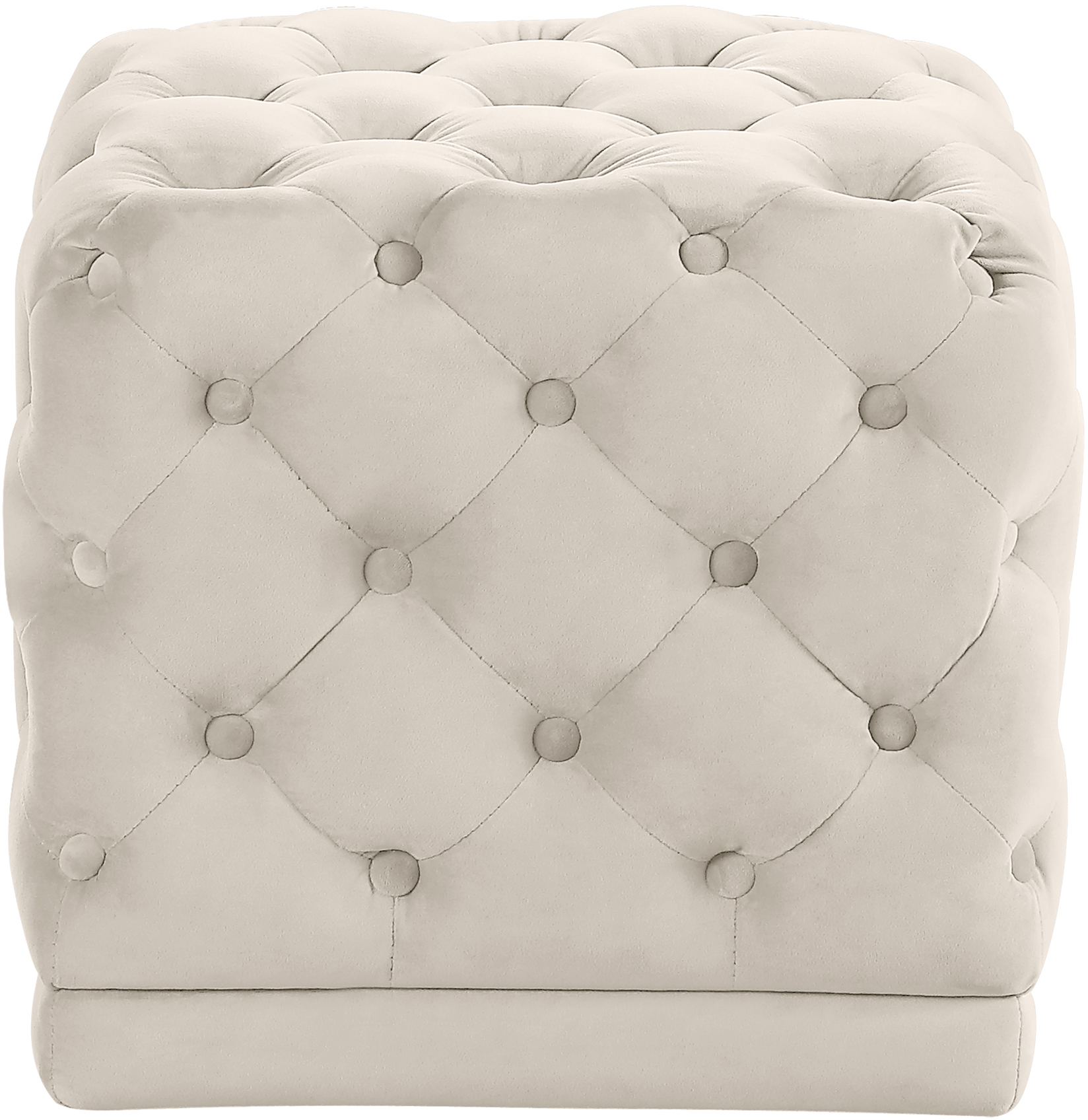 Design Edge Esk  Cream Velvet Ottoman