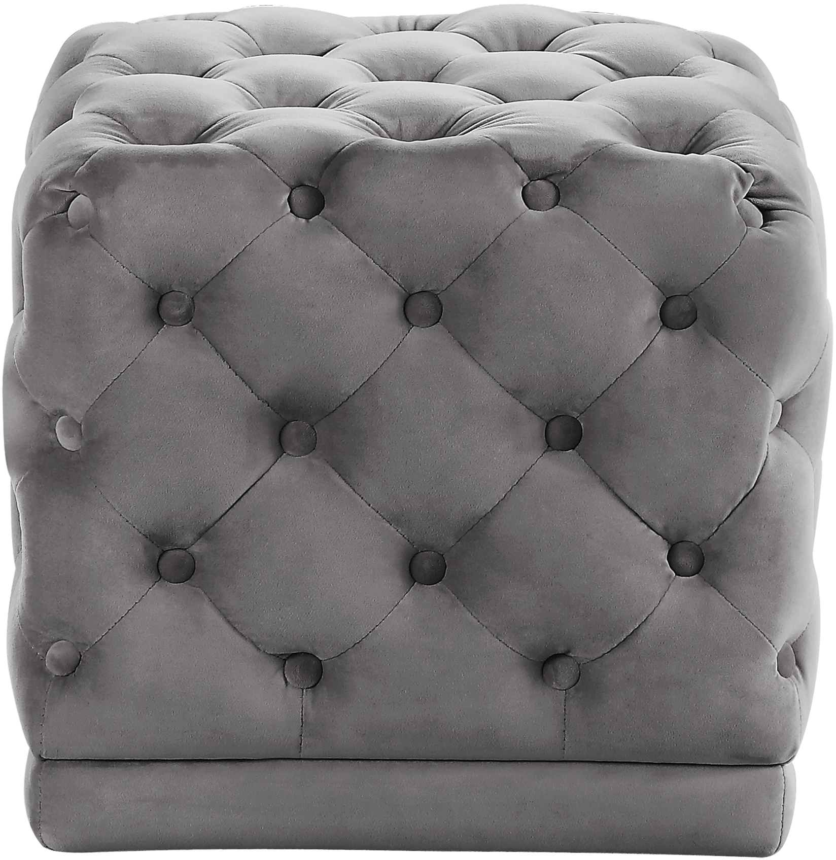 Design Edge Esk  Grey Velvet Ottoman