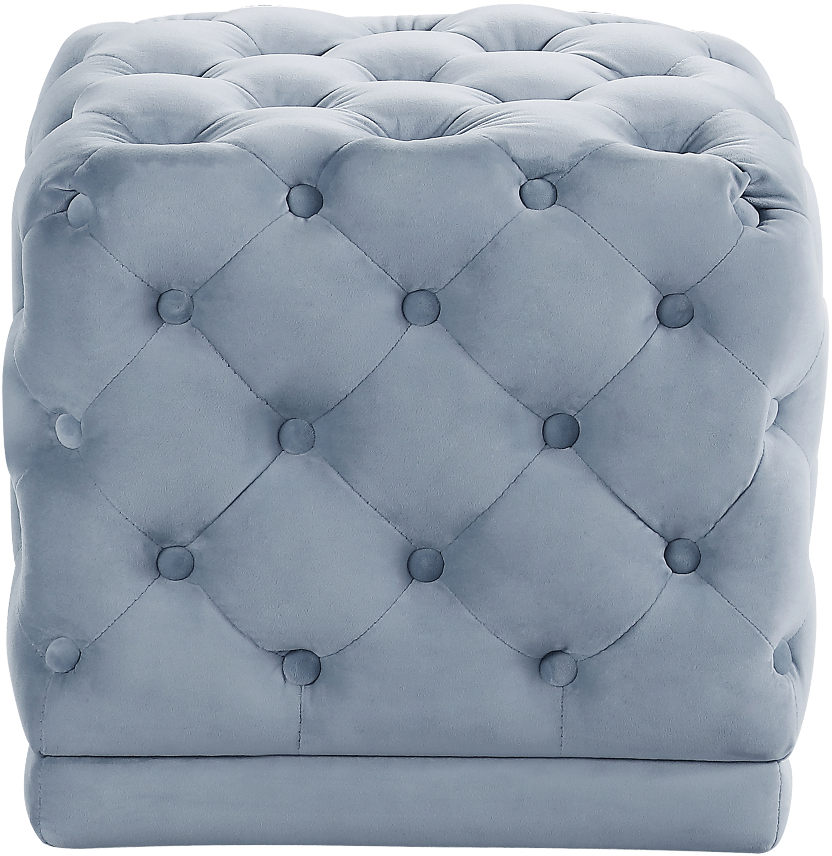 Meridian Furniture Stella Sky Blue Velvet Ottoman