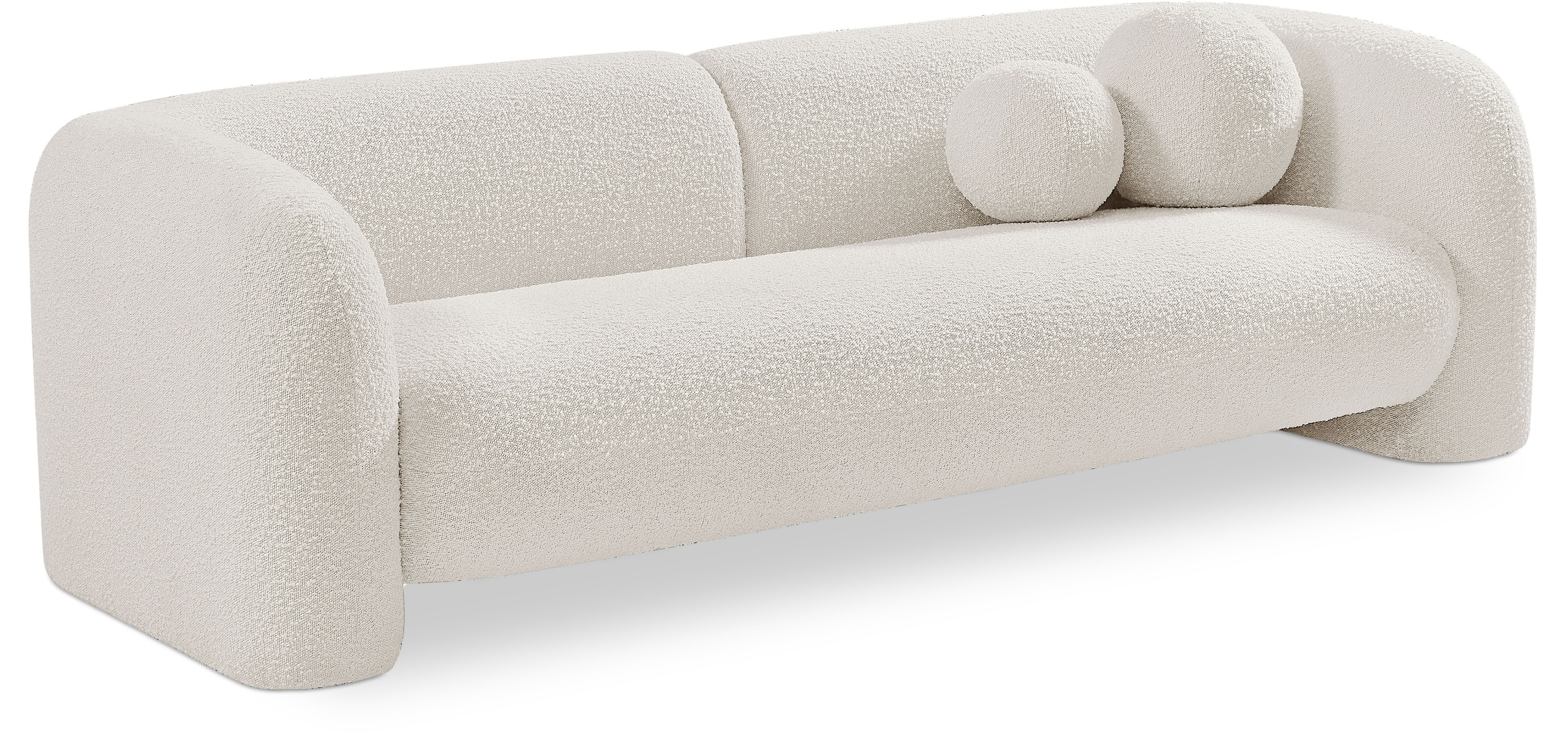 Meridian Furniture Emory Cream Boucle Fabric Sofa