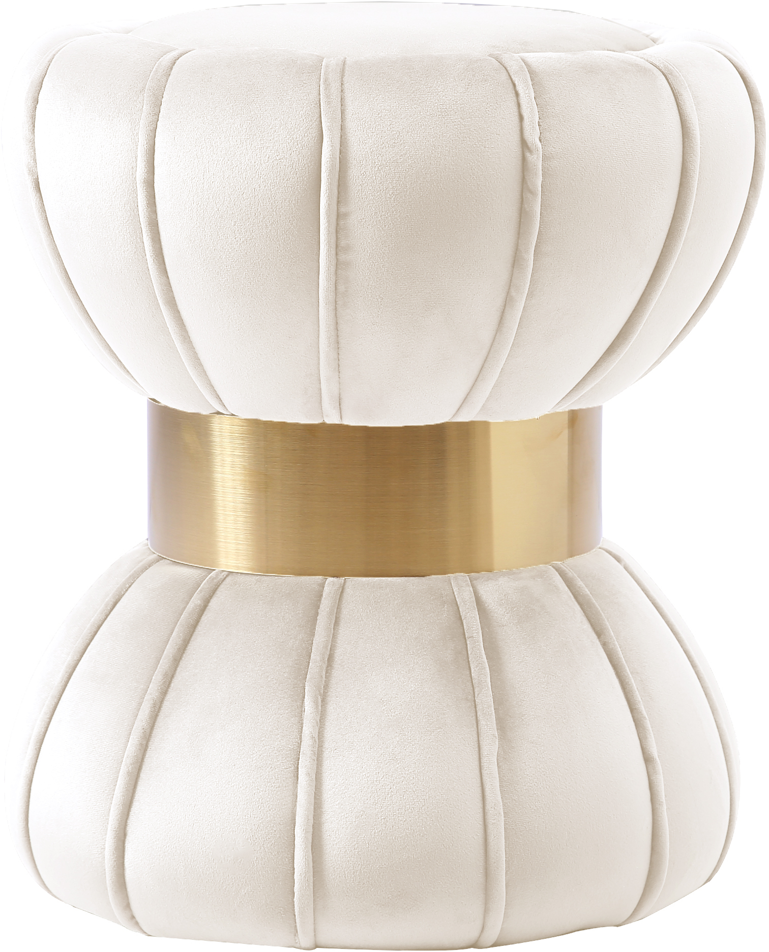 Meridian Furniture Vino Cream Velvet Ottoman