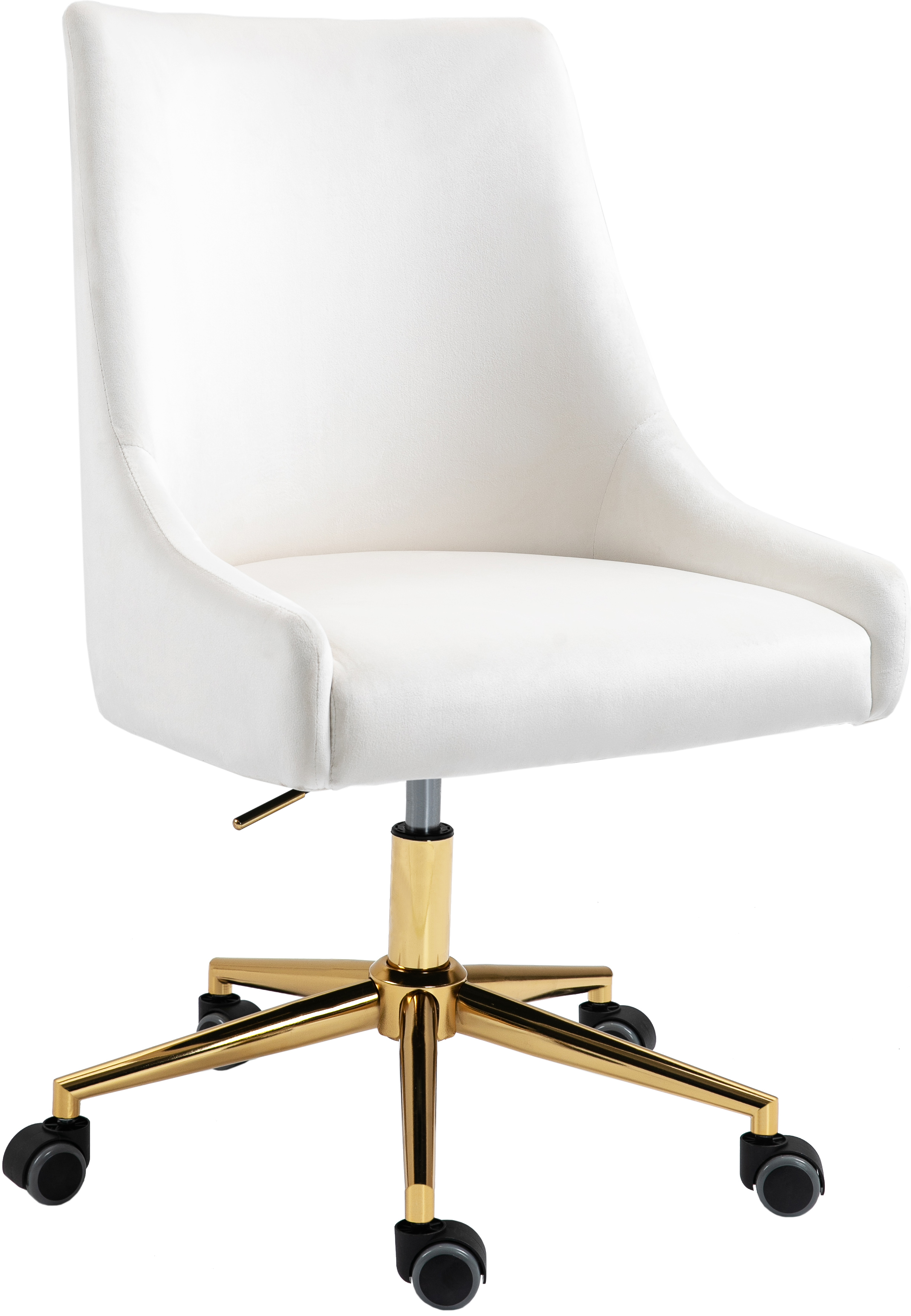 Meridian Furniture Karina Cream Velvet Gold Office Chair