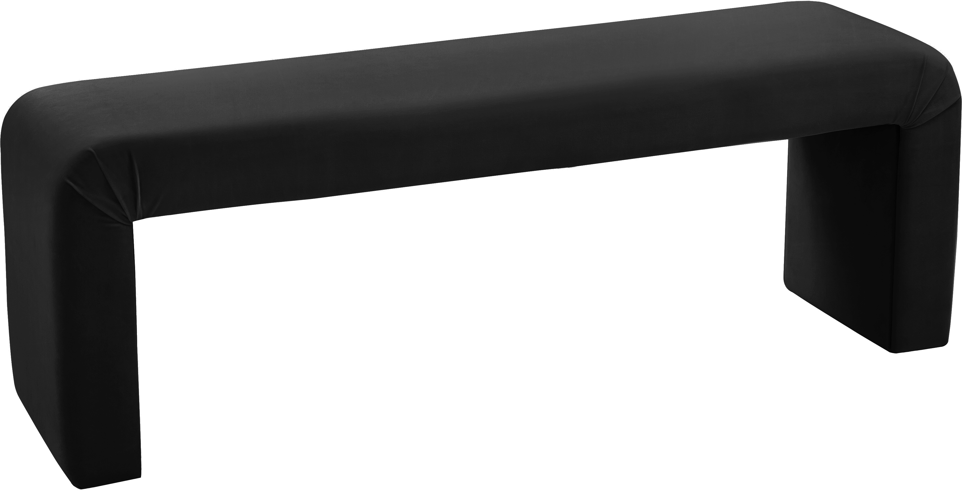 Meridian Furniture Minimalist Black Velvet Bench