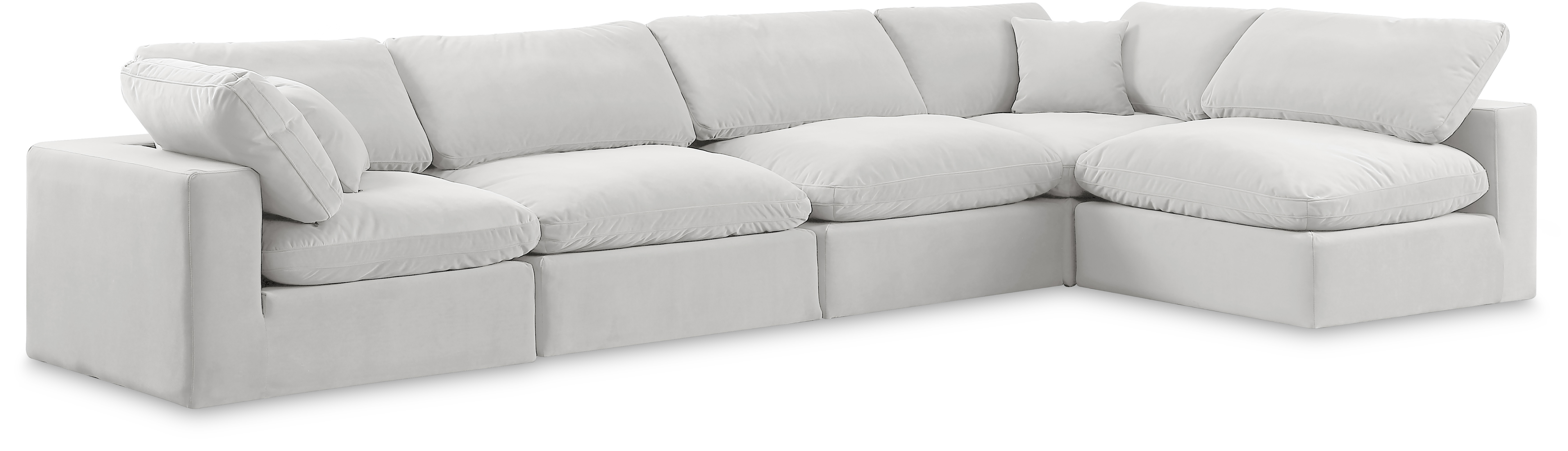 Meridian Furniture Comfy Cream Velvet Contemporary Sectional