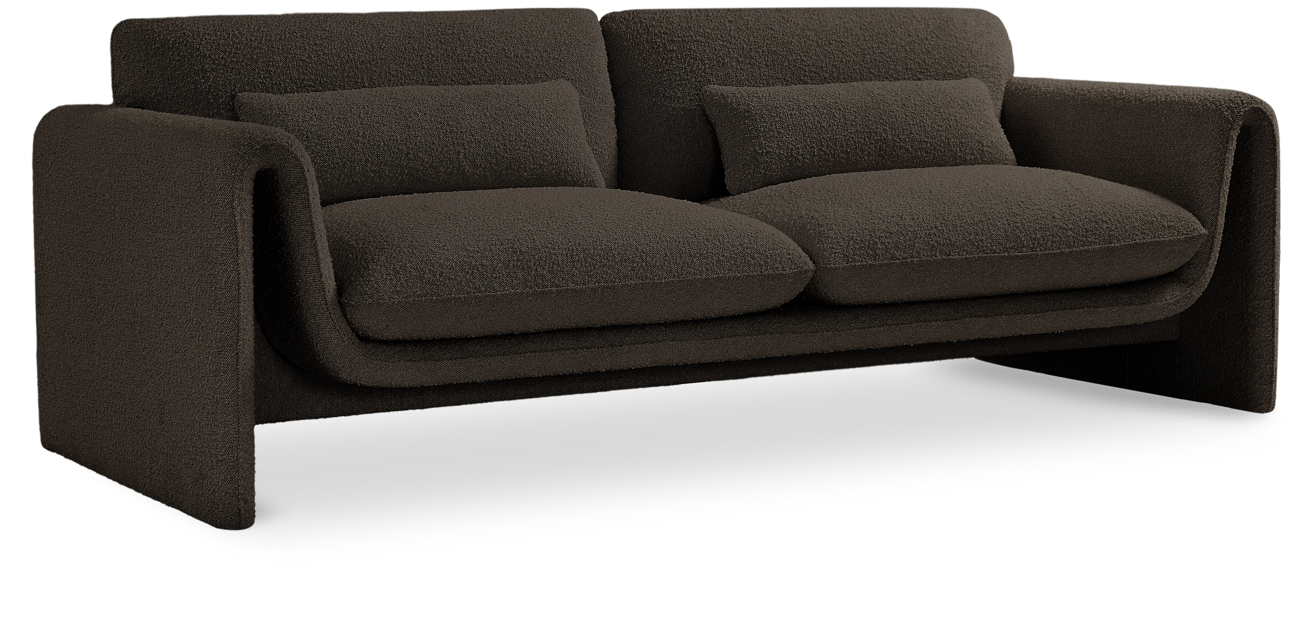 Stylus Brown Boucle Fabric Sofa