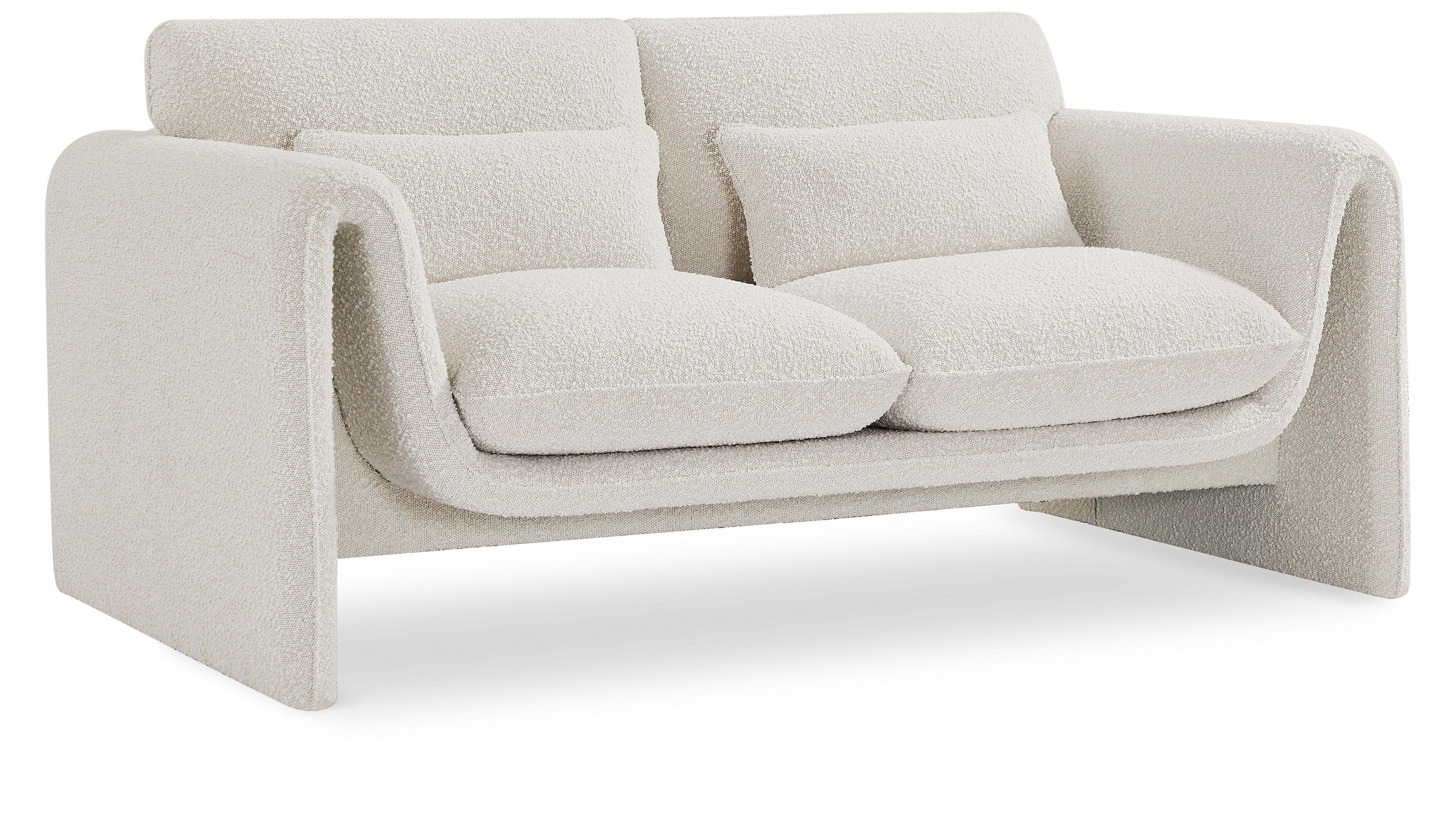 Stylus Cream Boucle Fabric Loveseat